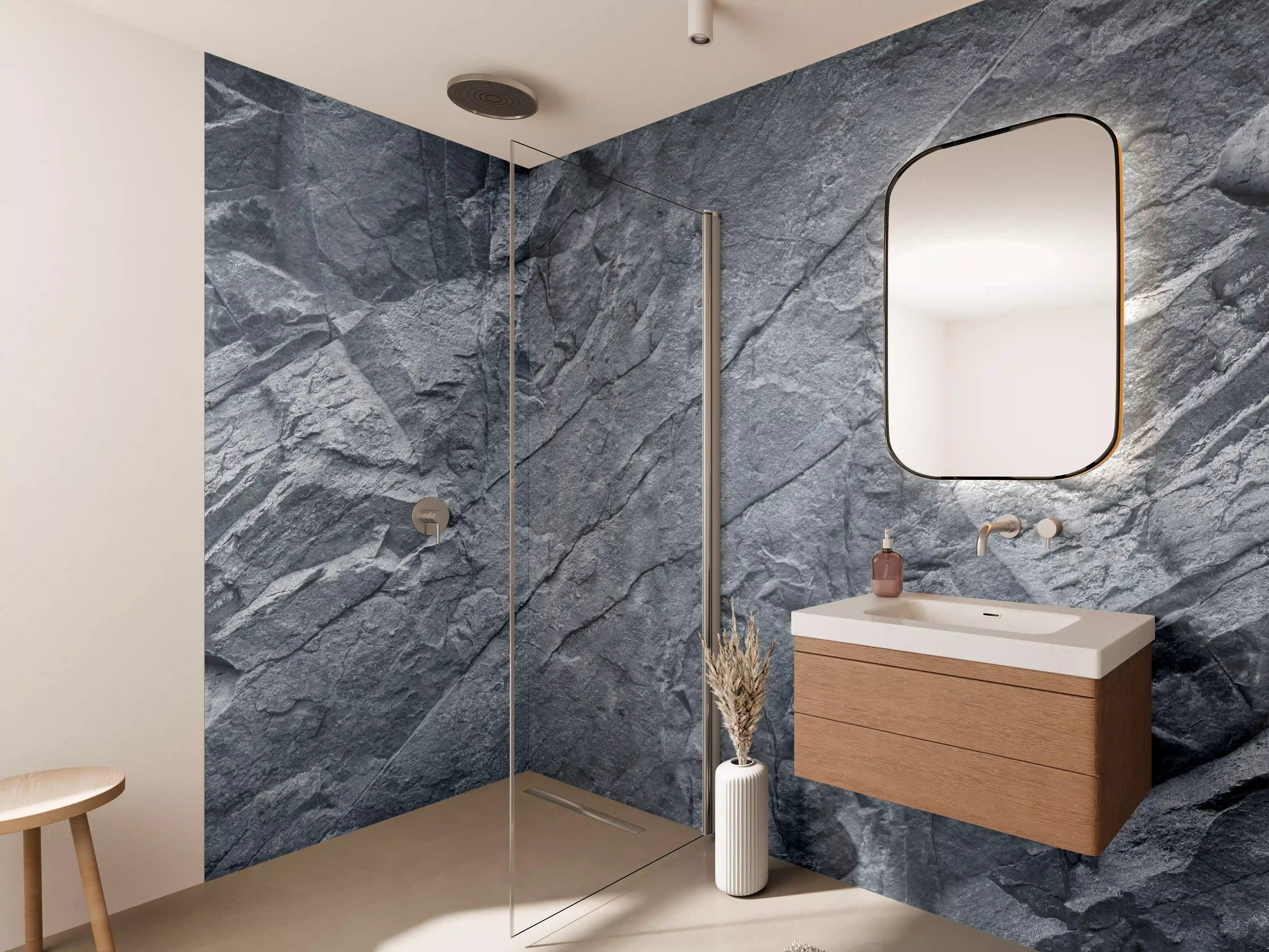 Wandverkleidung Bad - Grauer Fels