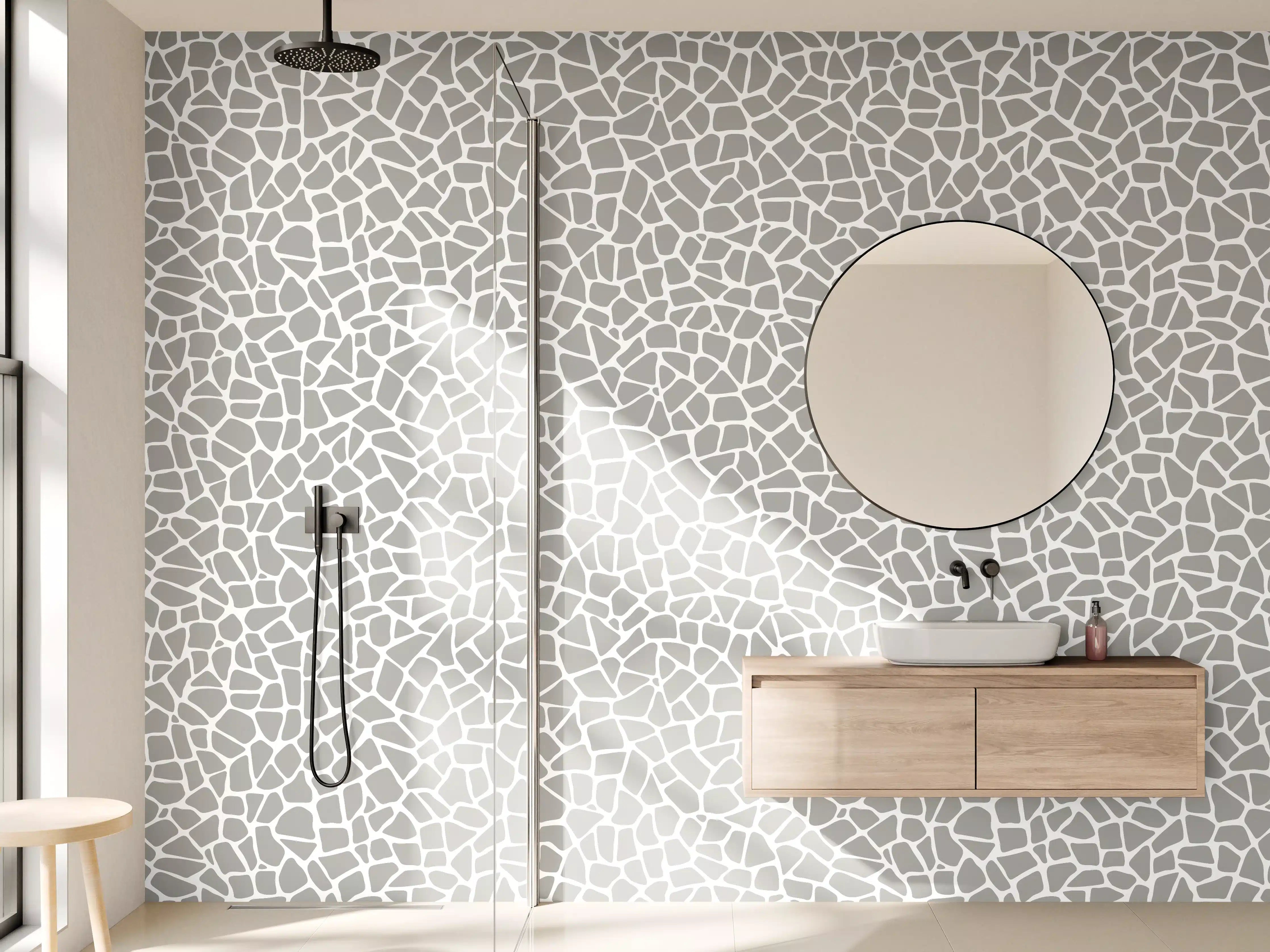 Wandverkleidung Bad - Grauer Marmor-Canvas