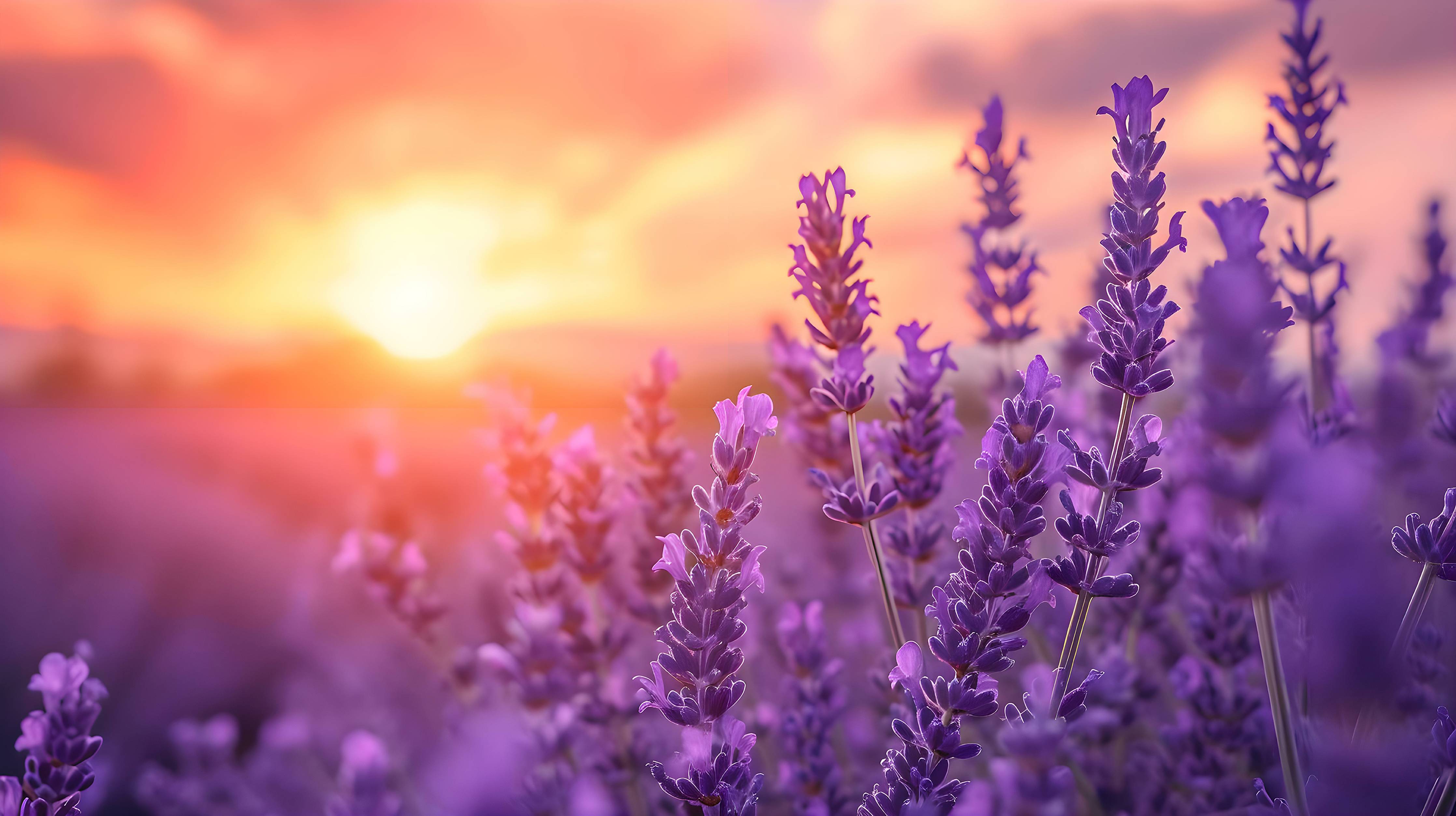 Wandverkleidung Bad-Graues Lavendelfeld im Abendlicht