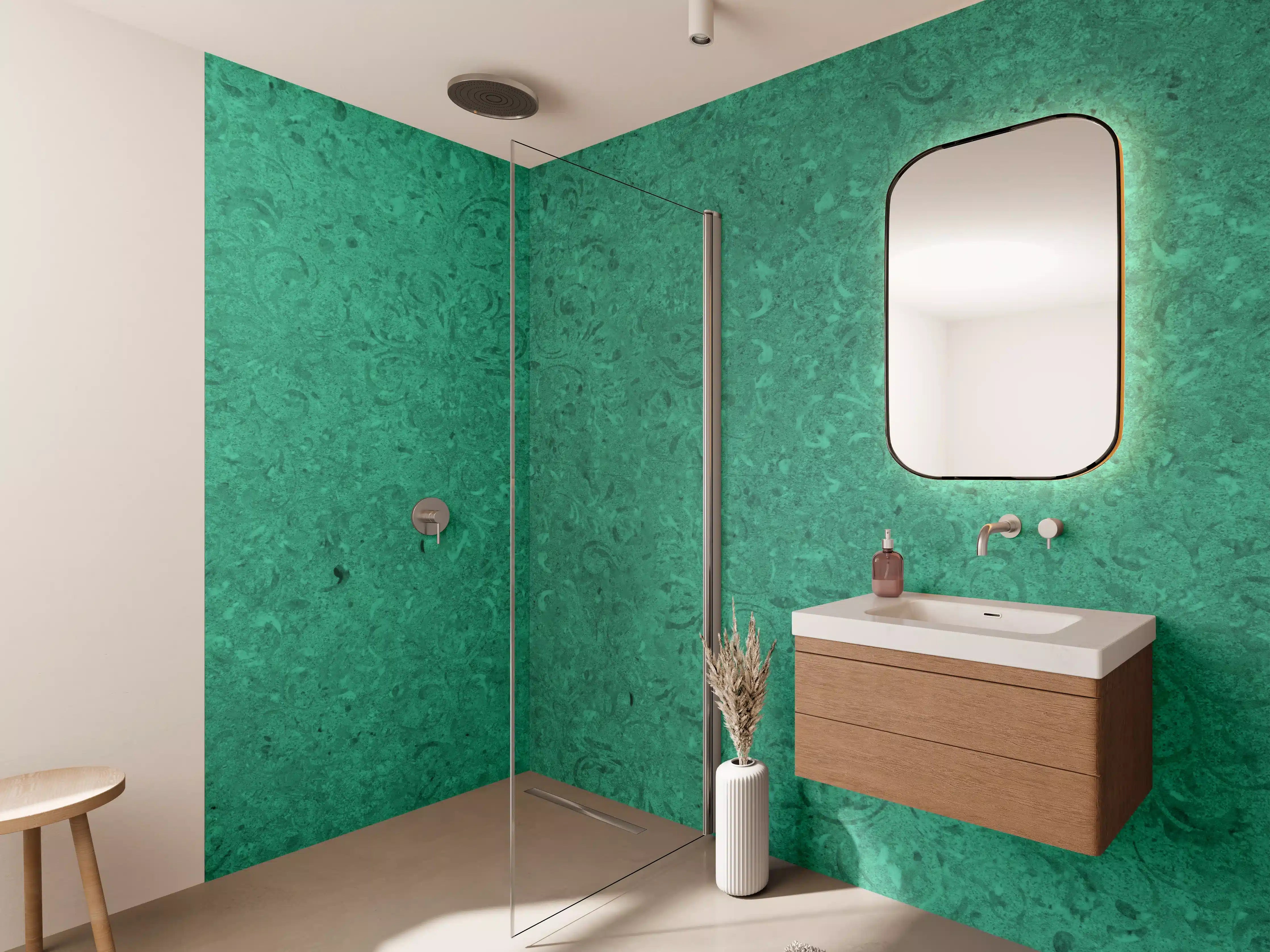 Wandverkleidung Bad - Grün Vintage Wandtextur