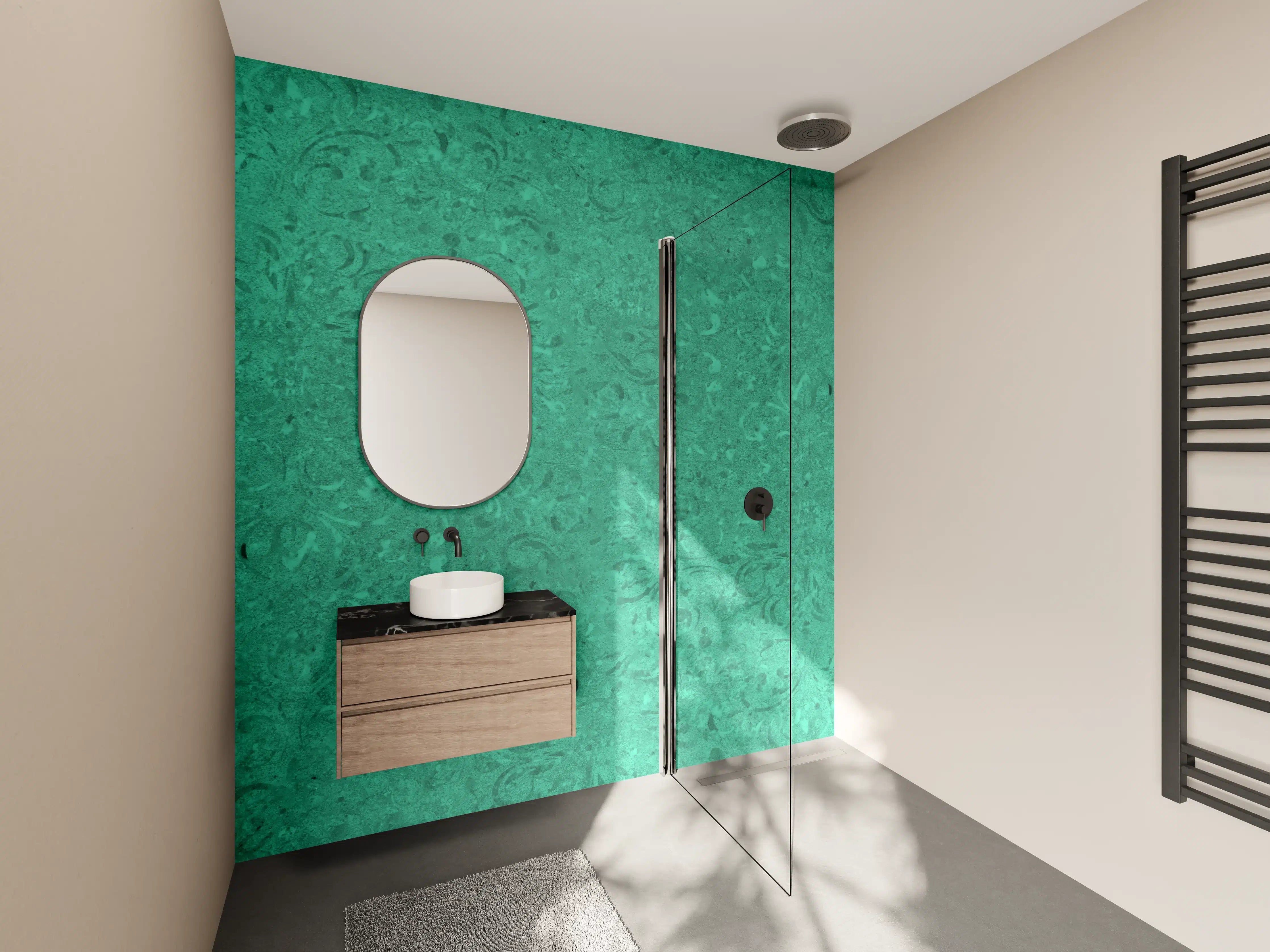 Wandverkleidung Bad - Grün Vintage Wandtextur