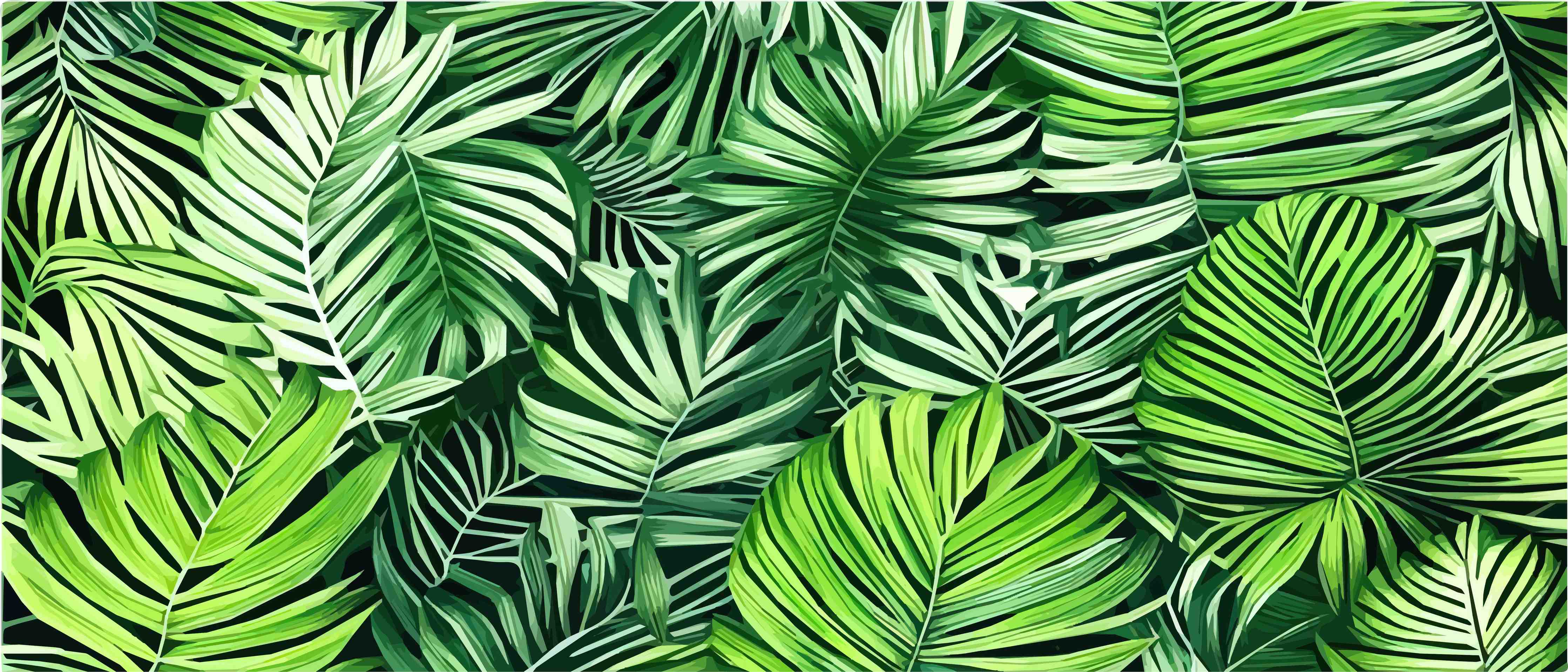 Wandverkleidung Bad-Grüne Blätter mit tropischer Vielfalt