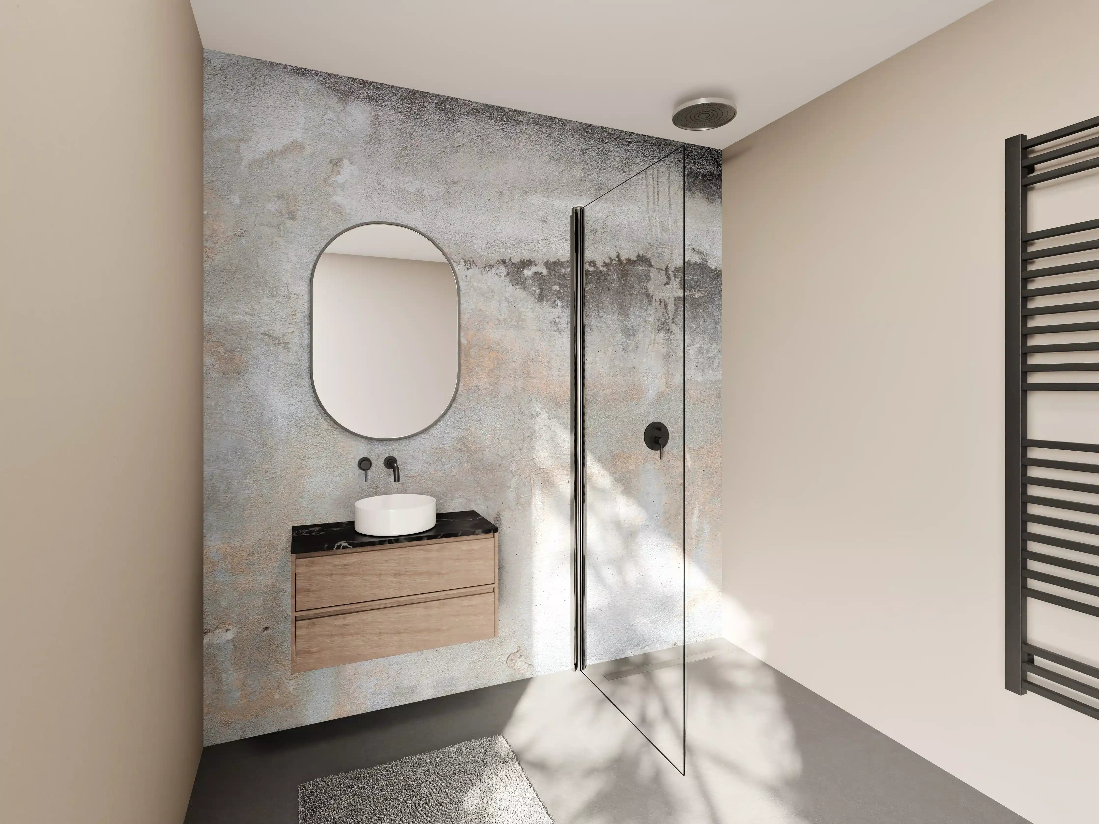 Wandverkleidung Bad - Grunge Betonwand