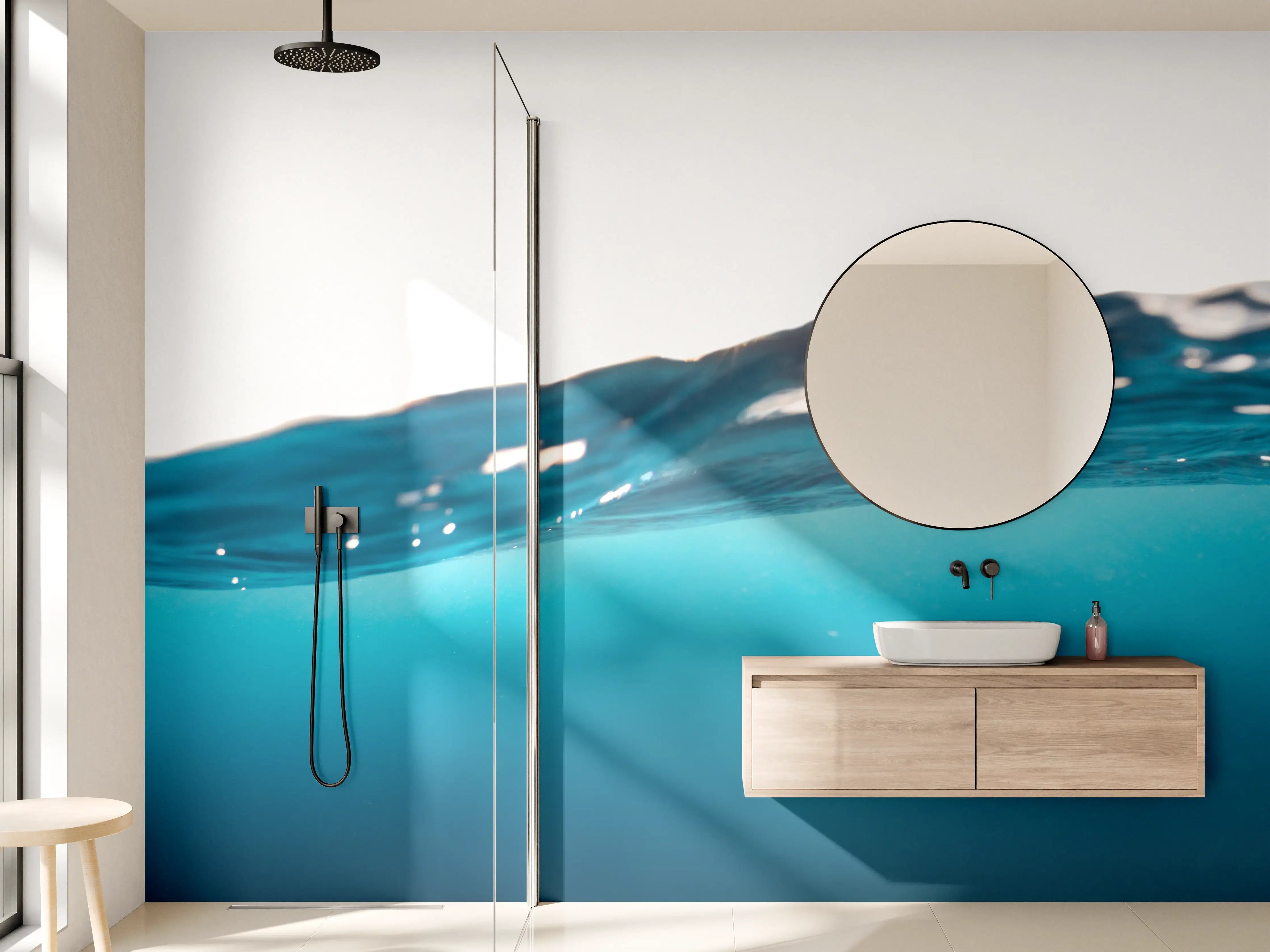 Wandverkleidung Bad - Harmonische Wasserwelle
