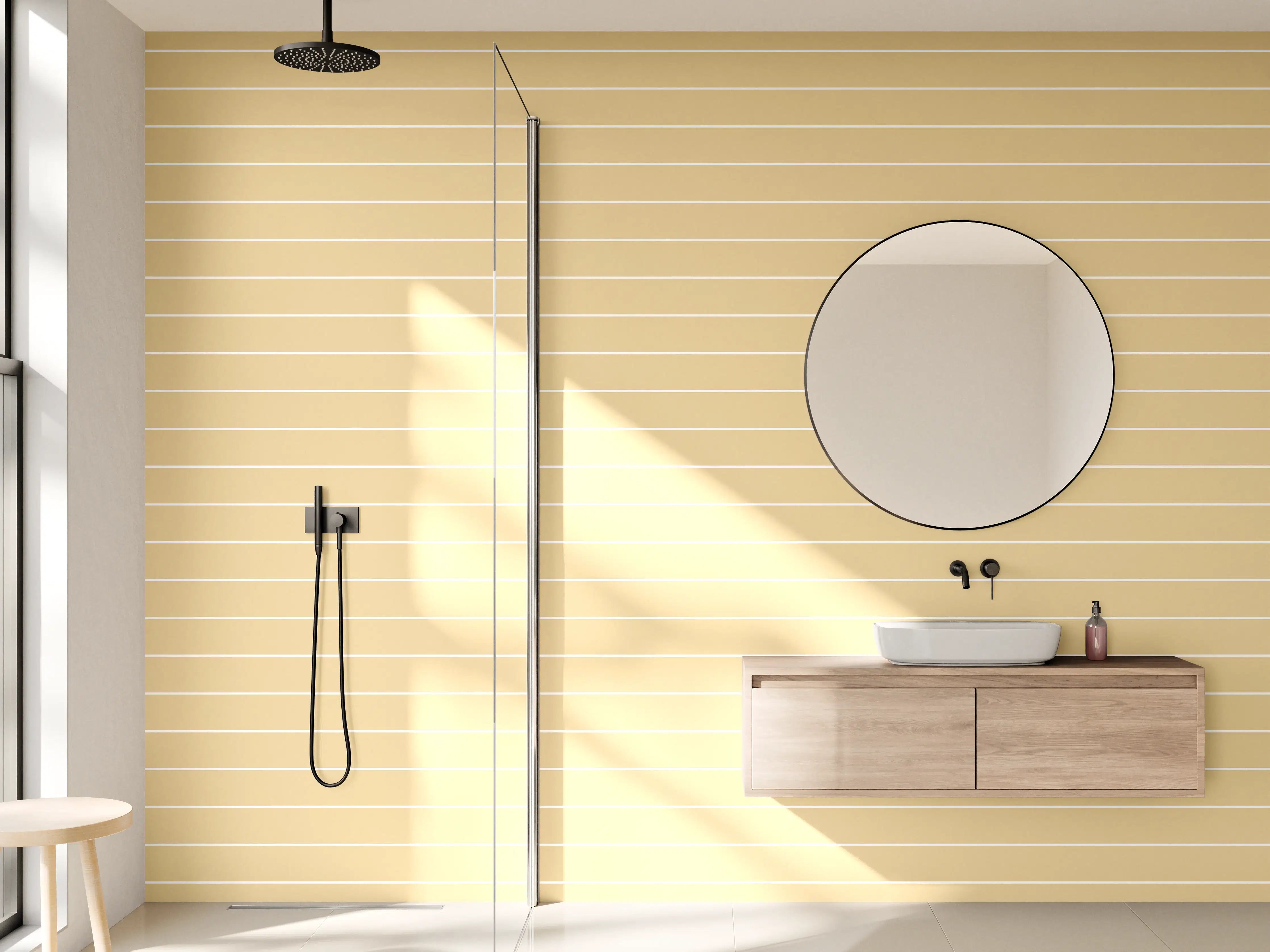 Wandverkleidung Bad - Helle Streifenstruktur in Beige