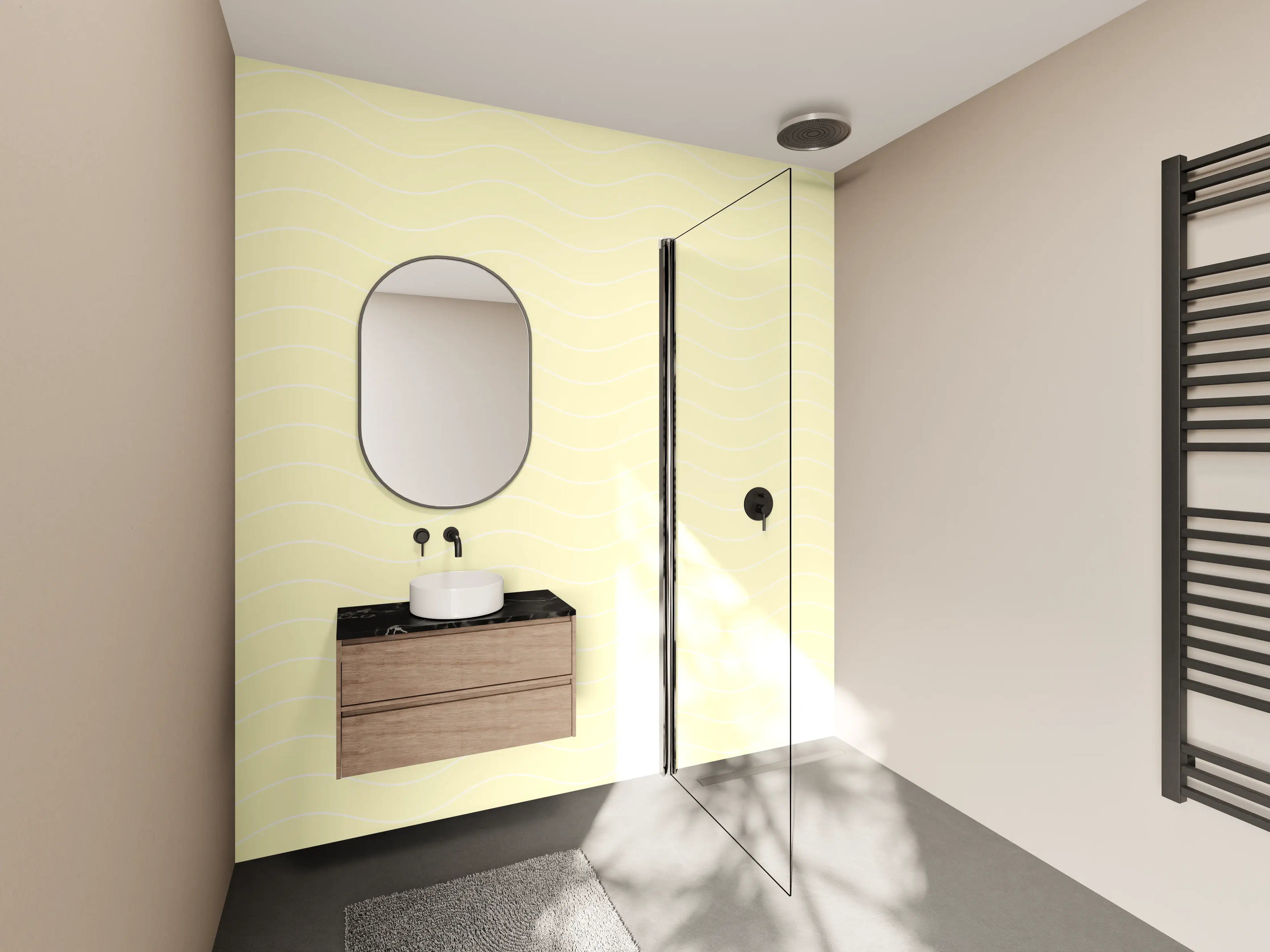 Wandverkleidung Bad - Helles Beige-Hintergrunddesign