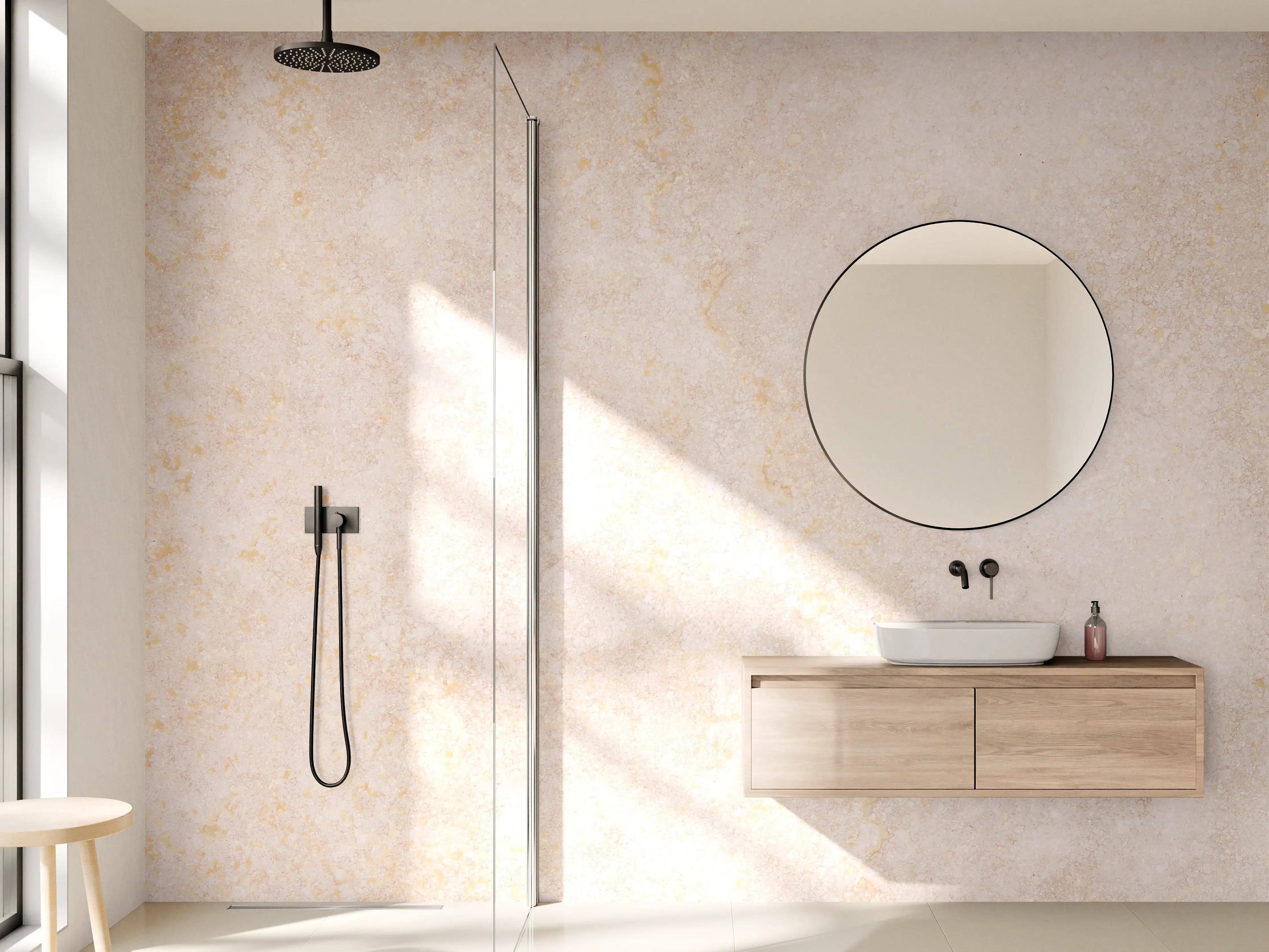Wandverkleidung Bad - Helles Beige-Muster mit zarter Textur