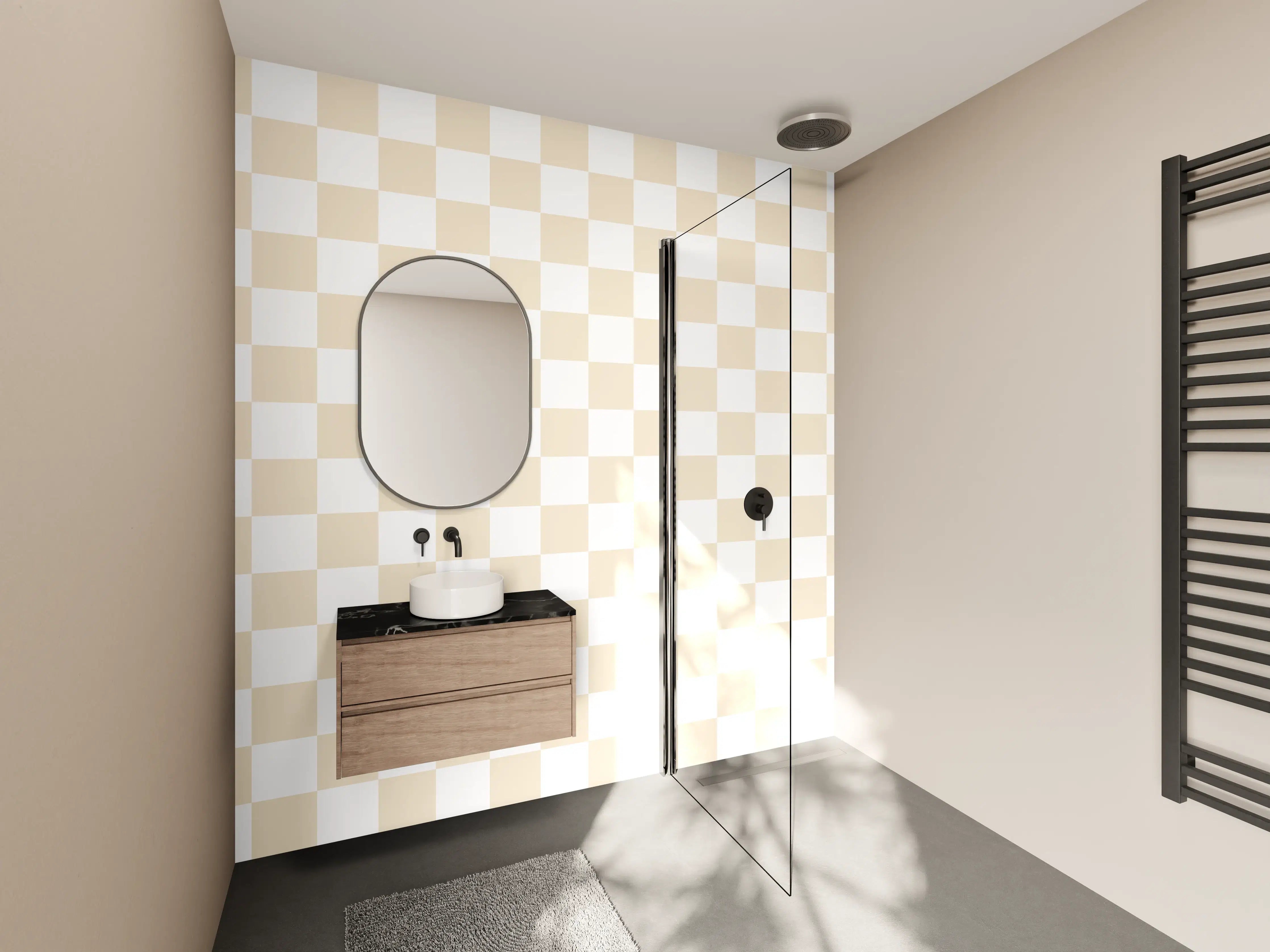 Wandverkleidung Bad - Himmel über Bergen mit Sonnenuntergang