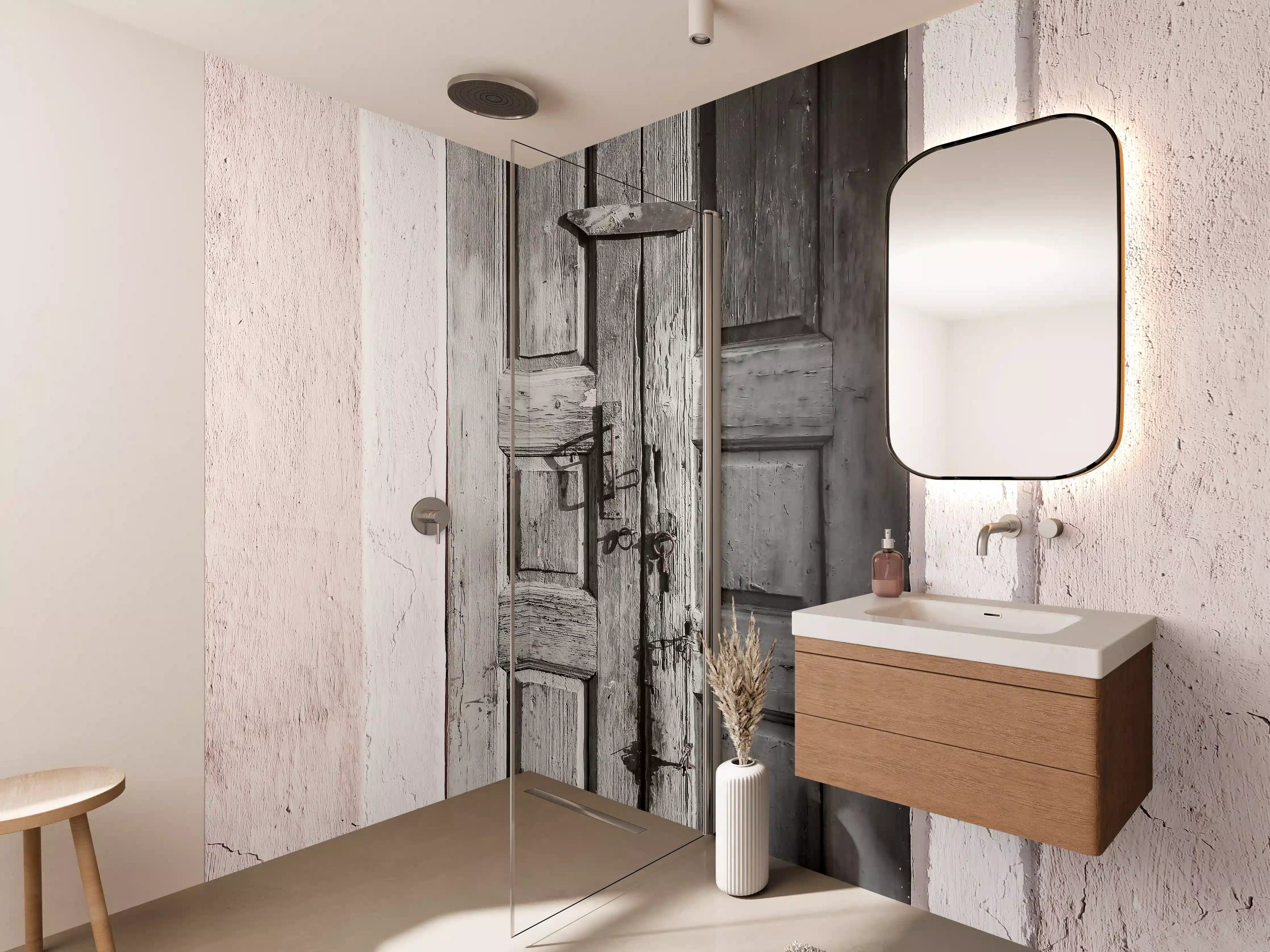 Wandverkleidung Bad - Historische Tür