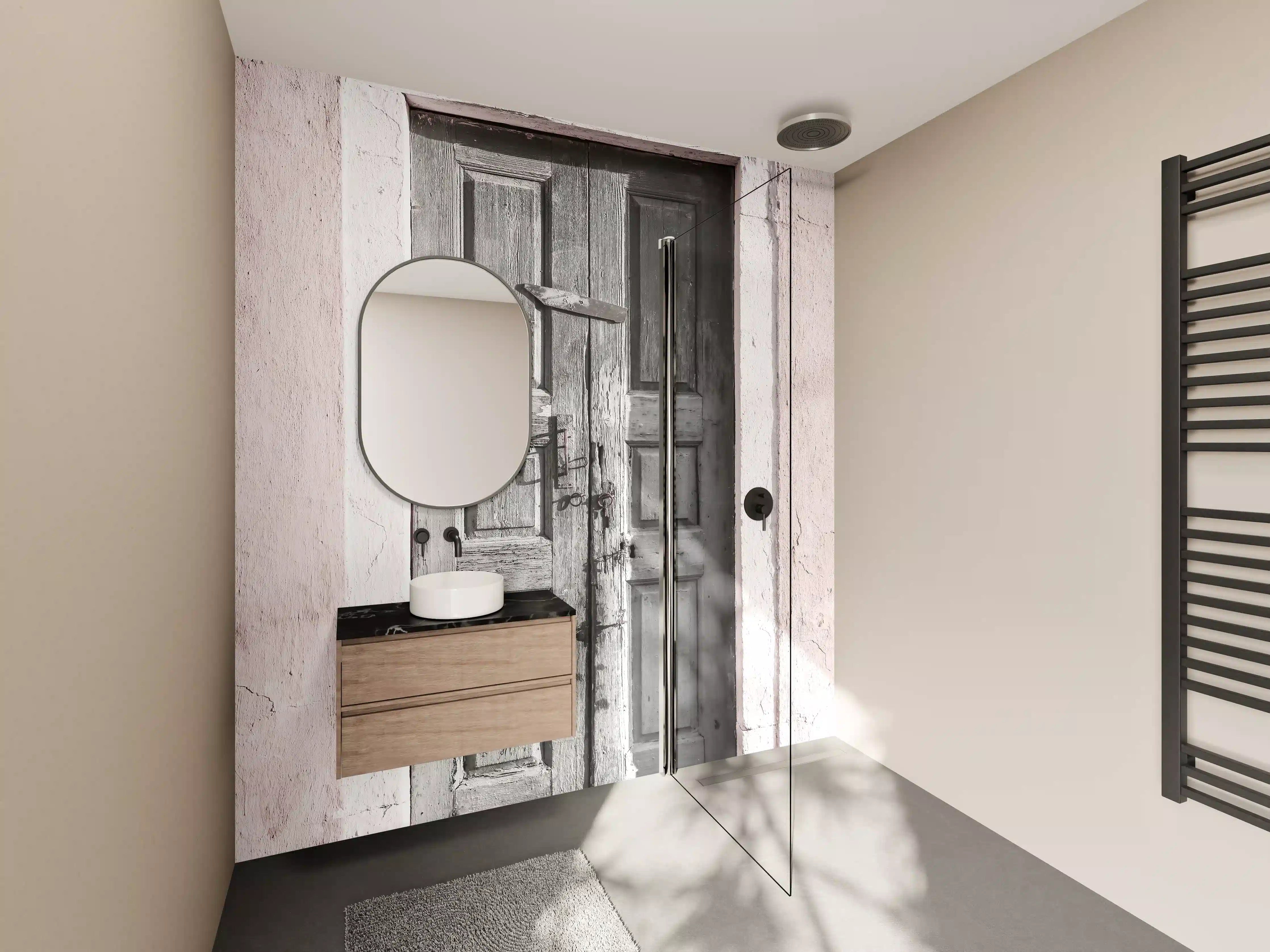 Wandverkleidung Bad - Historische Tür