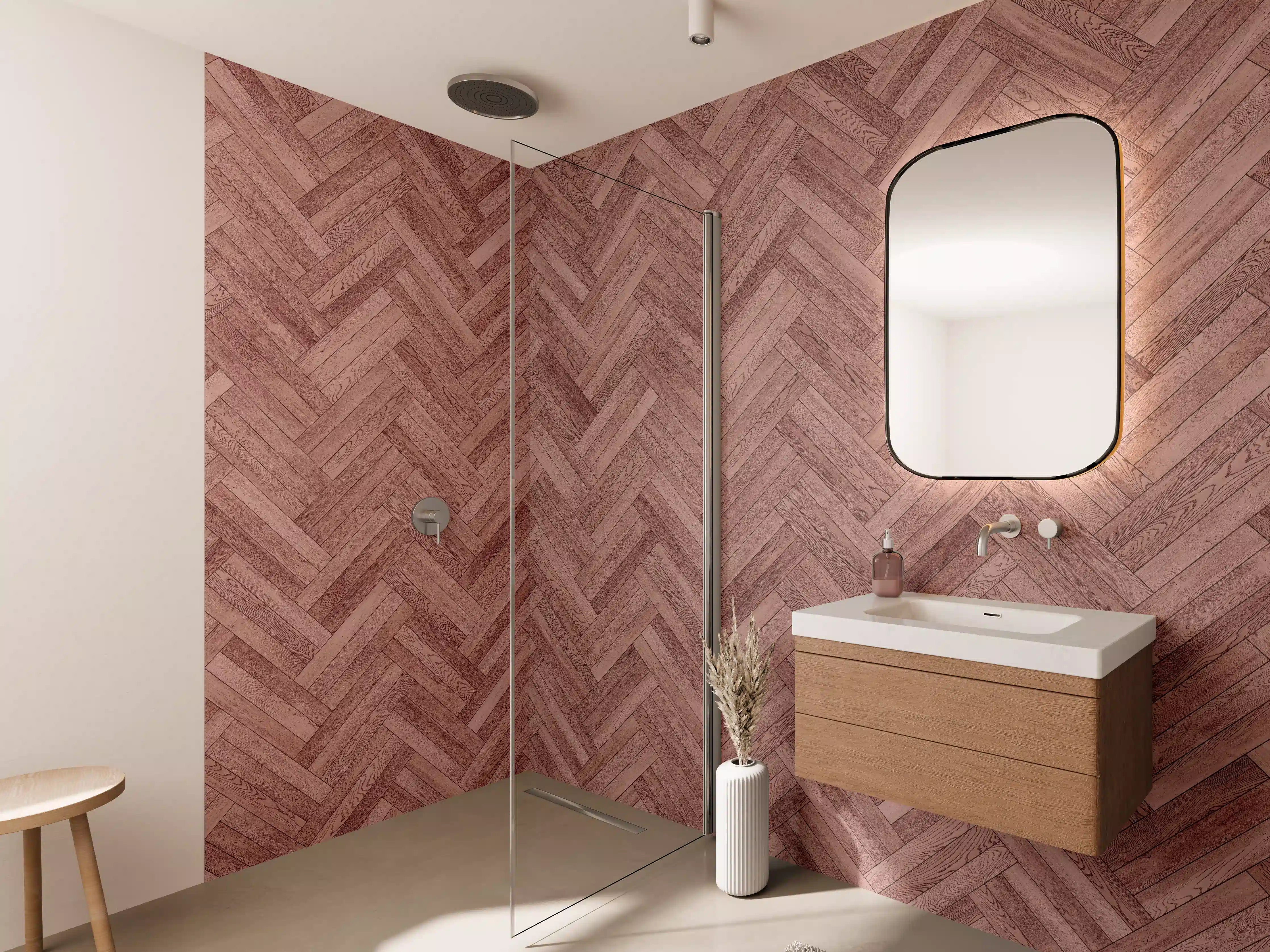 Wandverkleidung Bad - Hochwertige Holzoptik mit eleganten Mustern