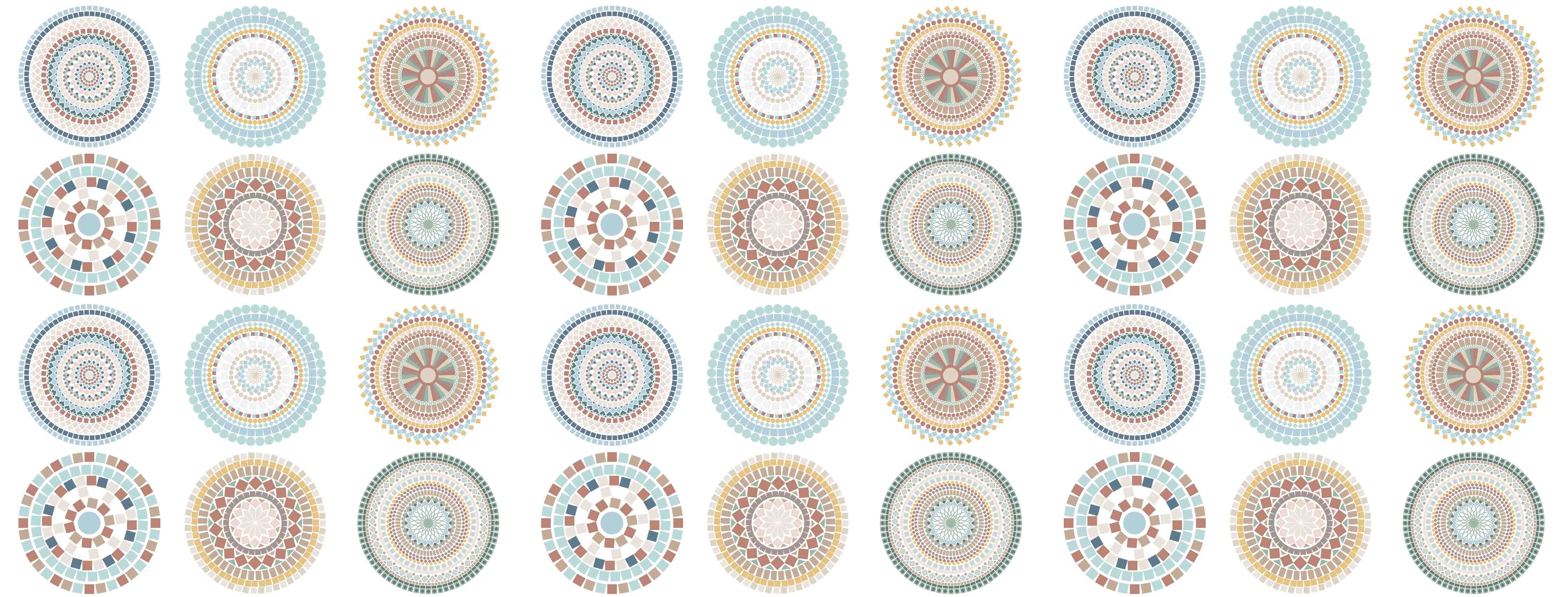 Wandverkleidung Bad-Hübsche Mandala-Muster in Pastellfarben