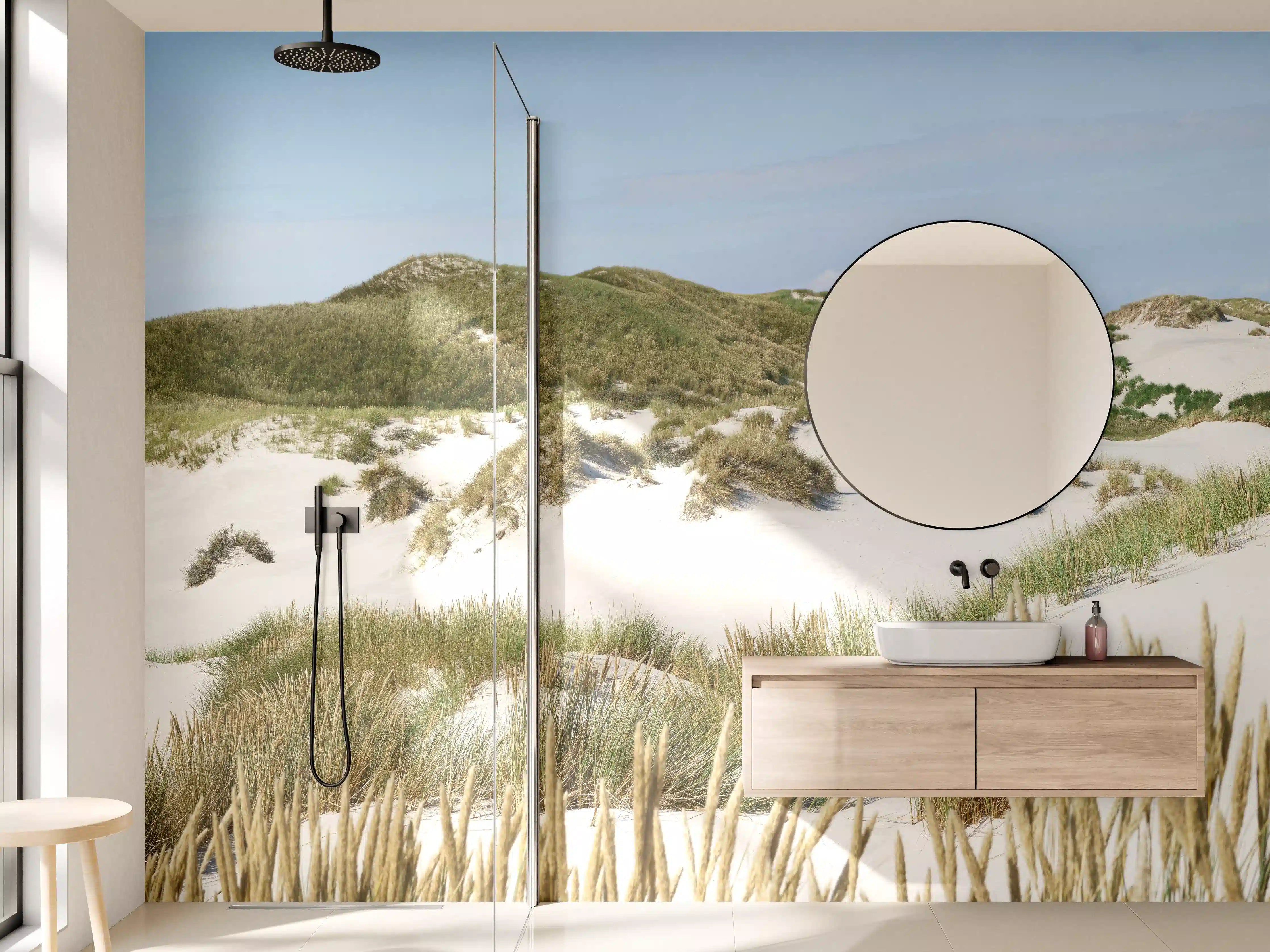 Wandverkleidung Bad - Idyllische Dünenlandschaft am Meer