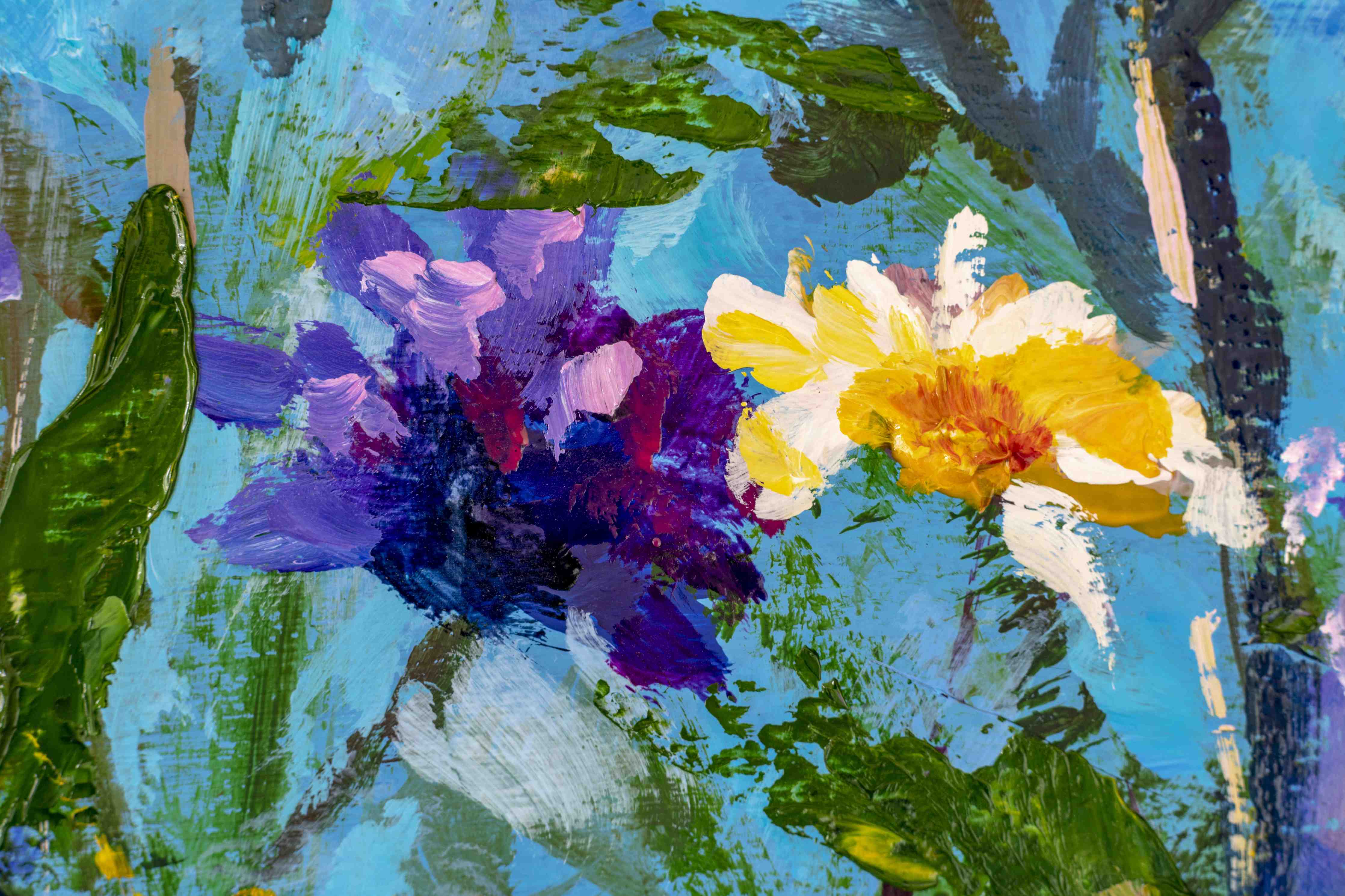 Wandverkleidung Bad-Impressionistisches Blumen Gemälde