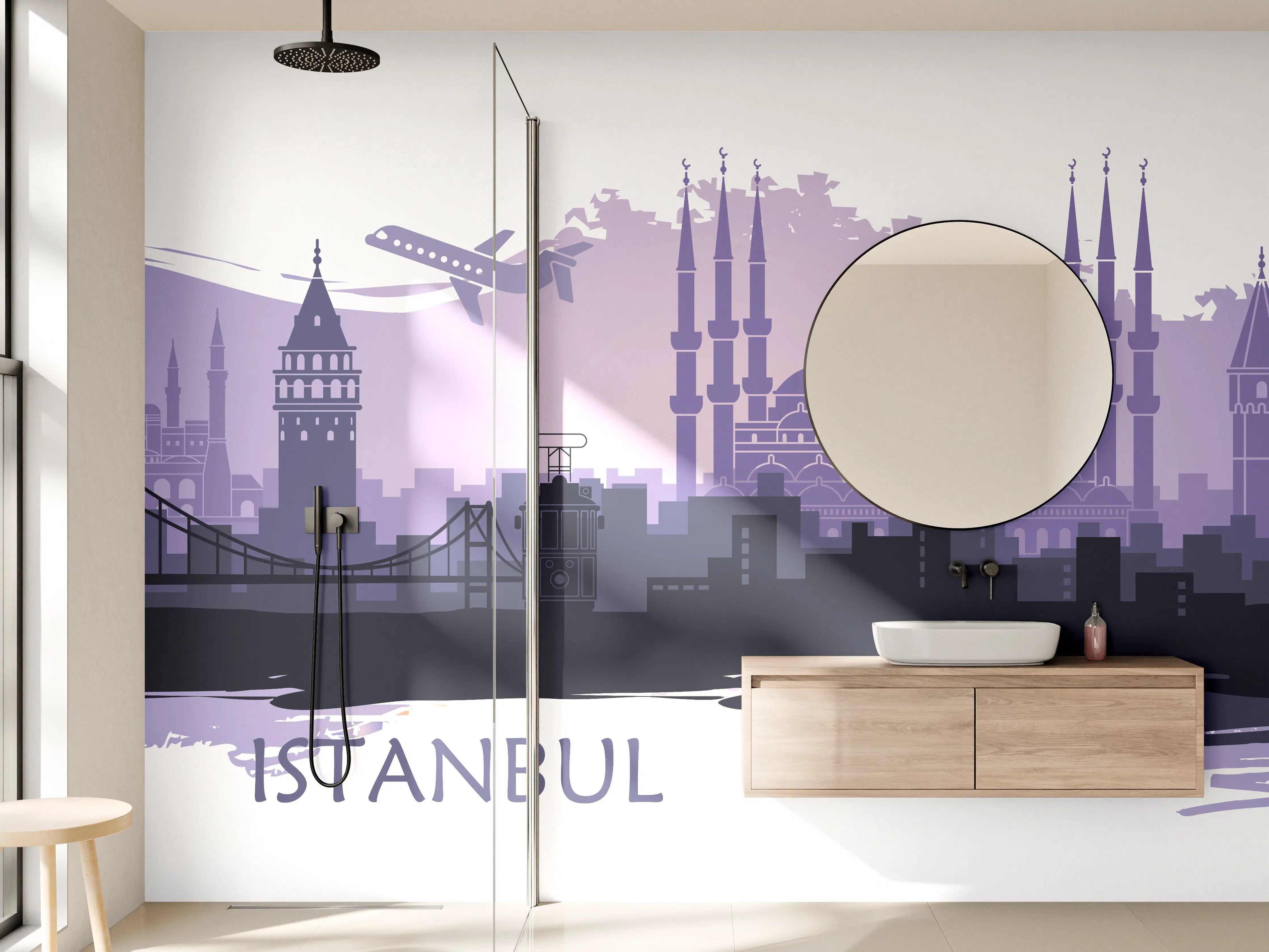 Wandverkleidung Bad - Istanbul Skyline Illustration
