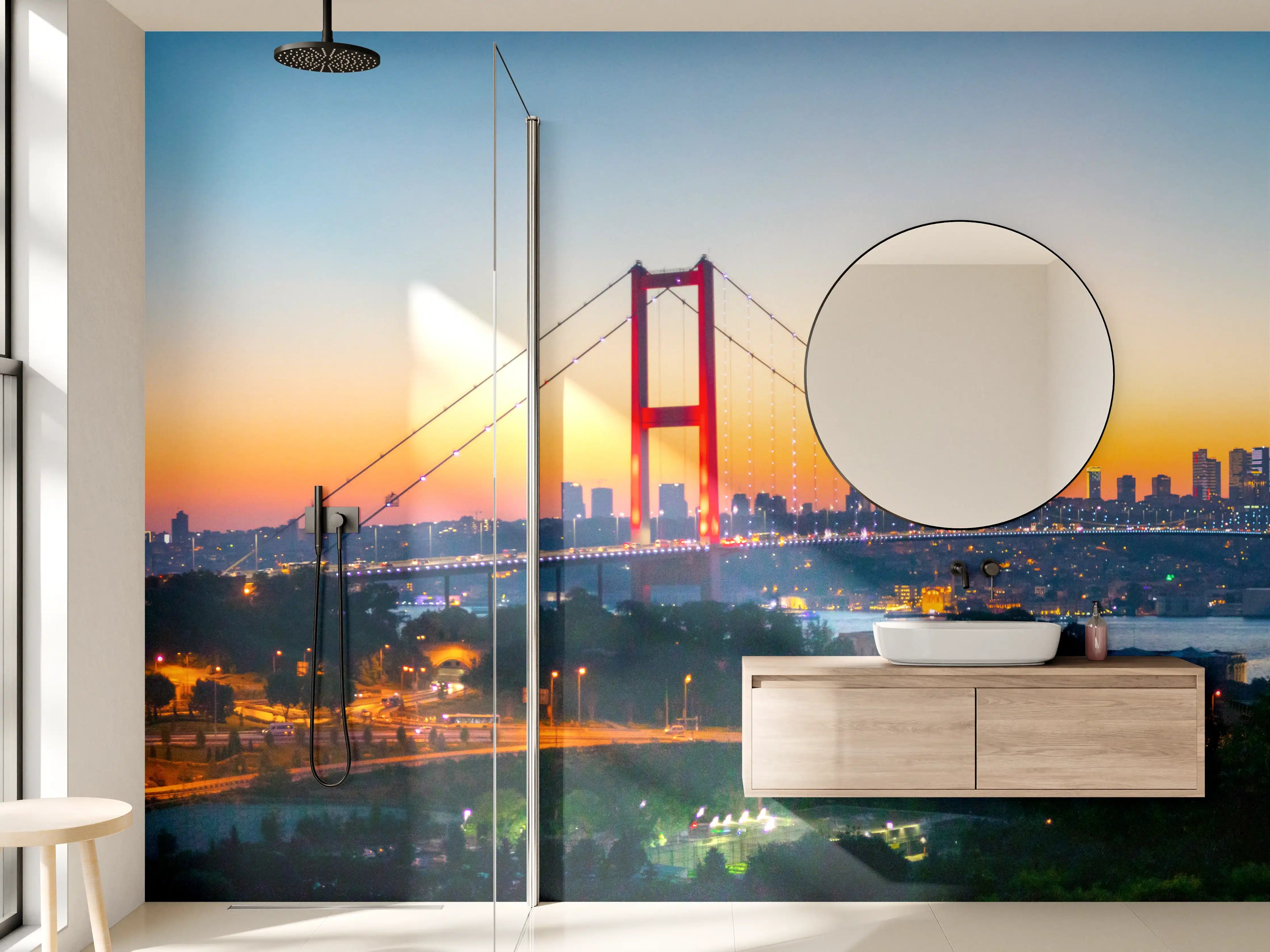 Wandverkleidung Bad - Istanbul Skyline Sonnenuntergang