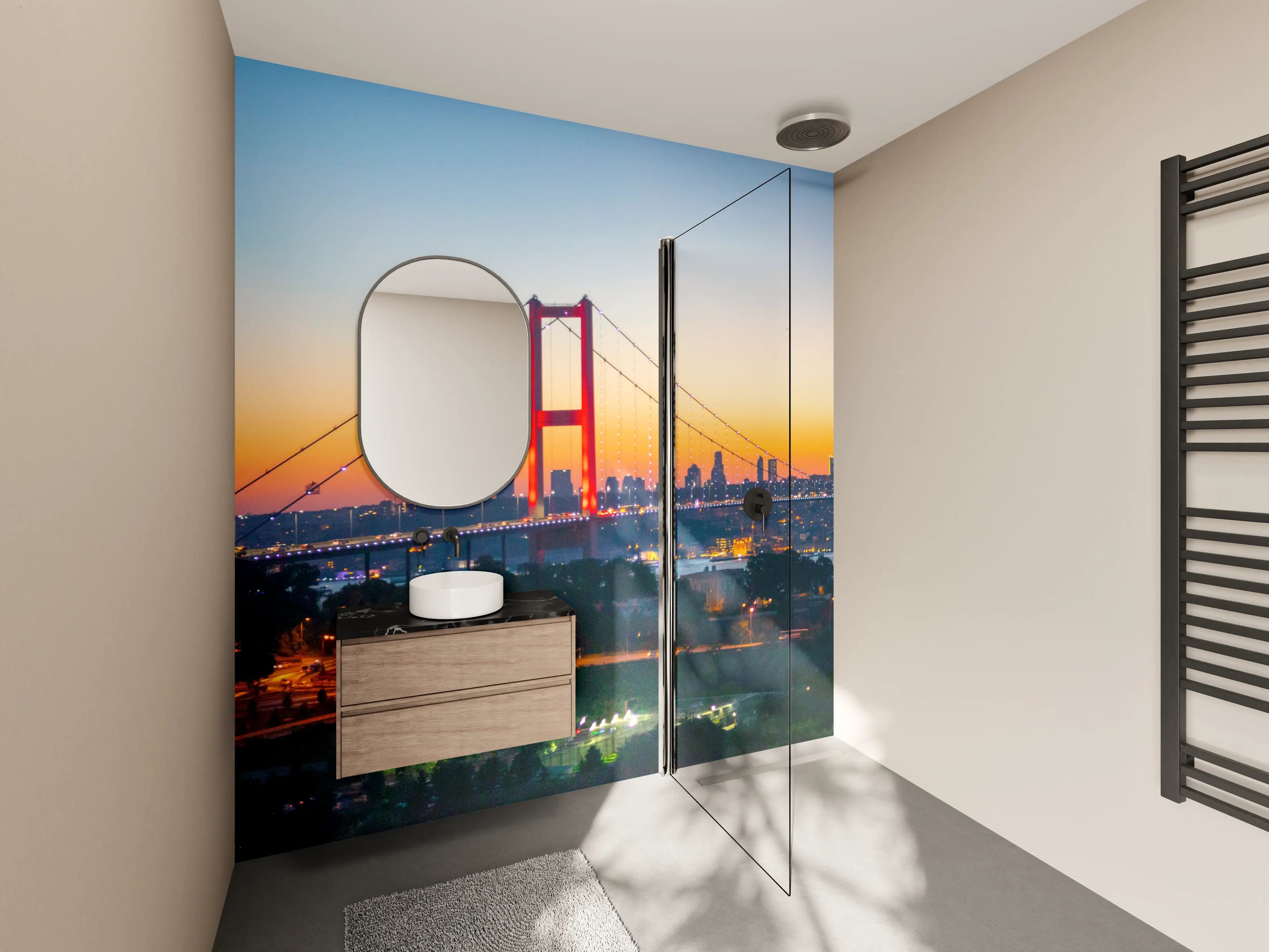 Wandverkleidung Bad - Istanbul Skyline Sonnenuntergang