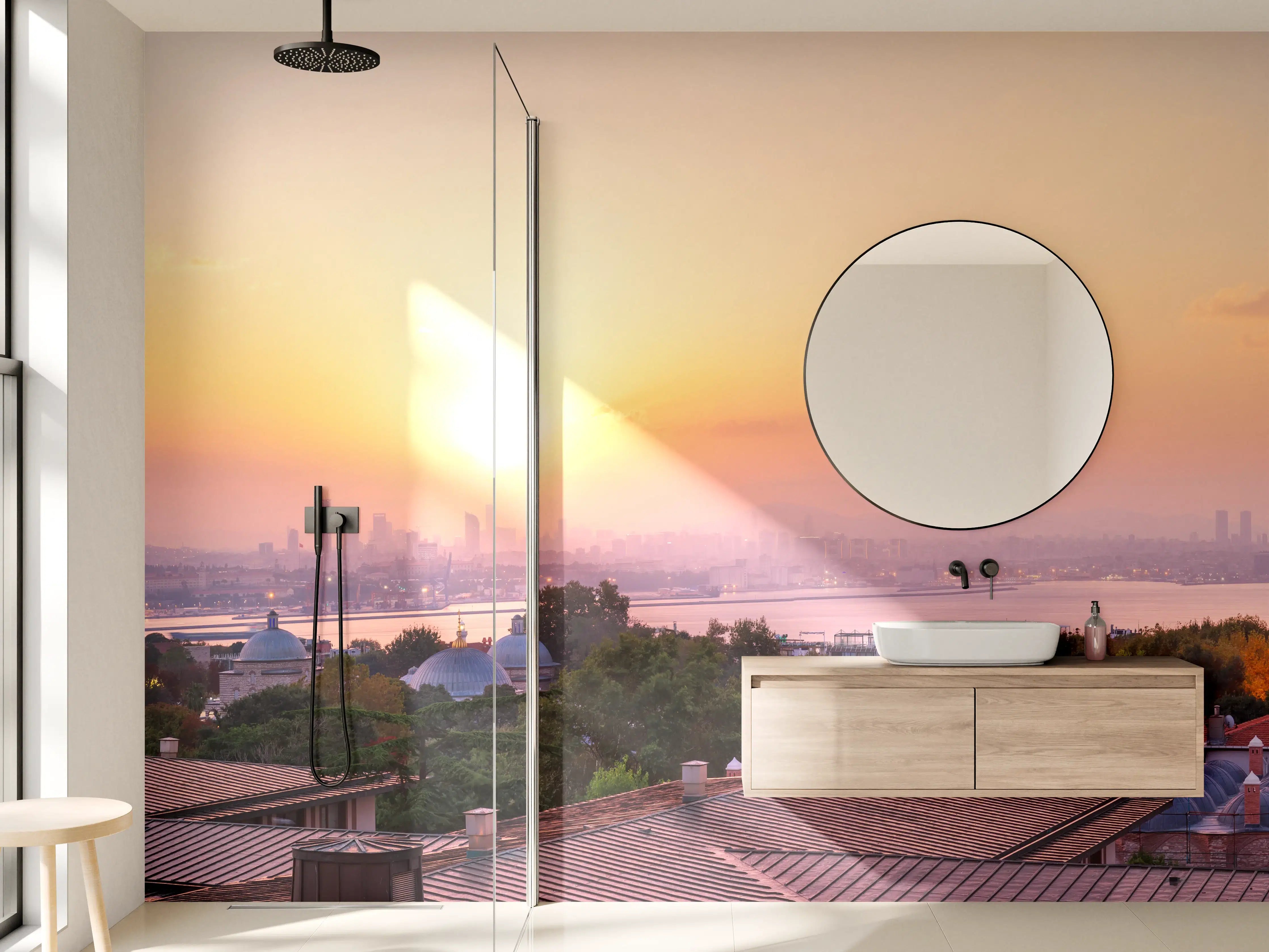 Wandverkleidung Bad - Istanbul Skyline bei Sonnenuntergang