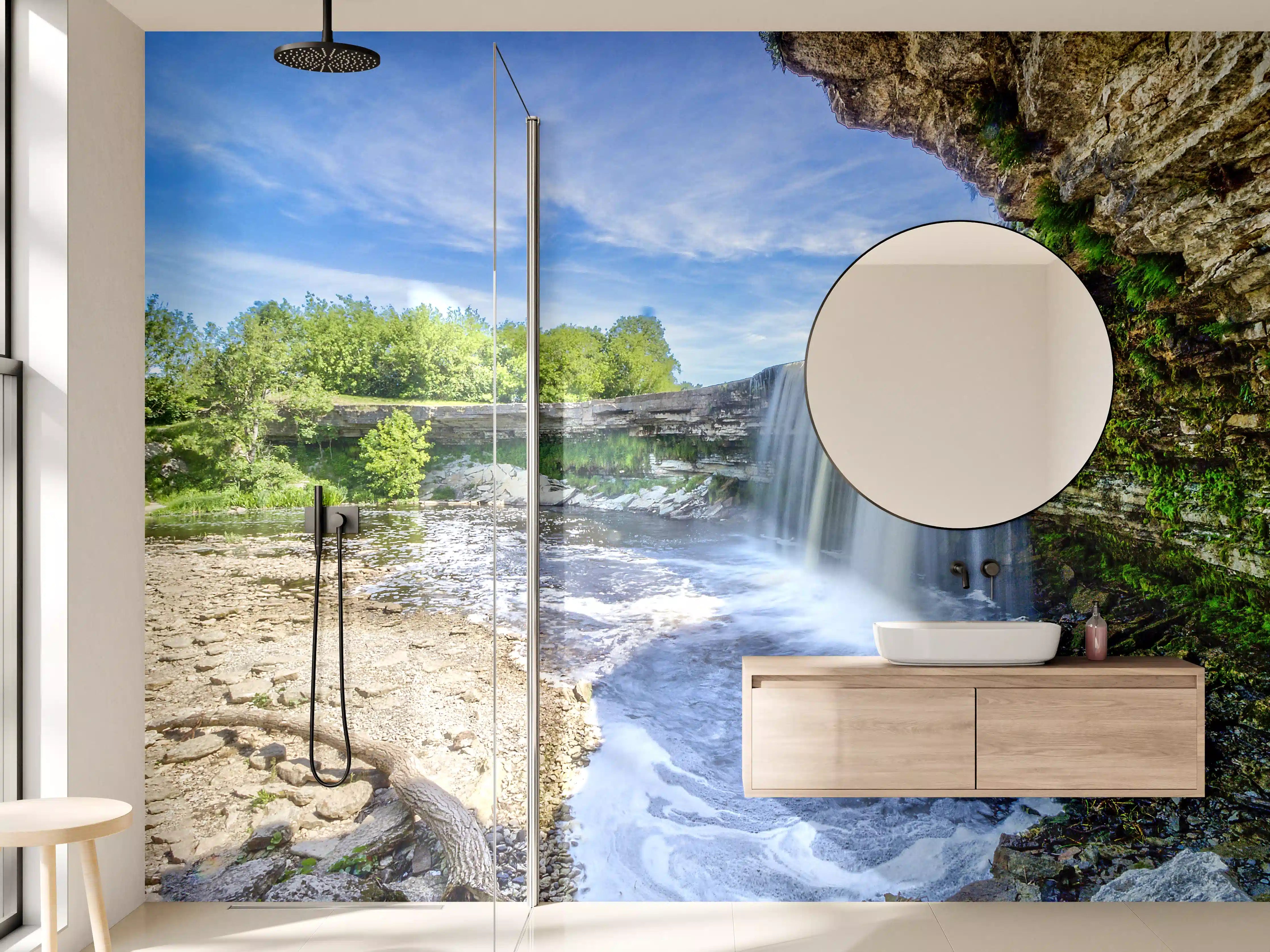 Wandverkleidung Bad - Jagala Sommer Wasserfall