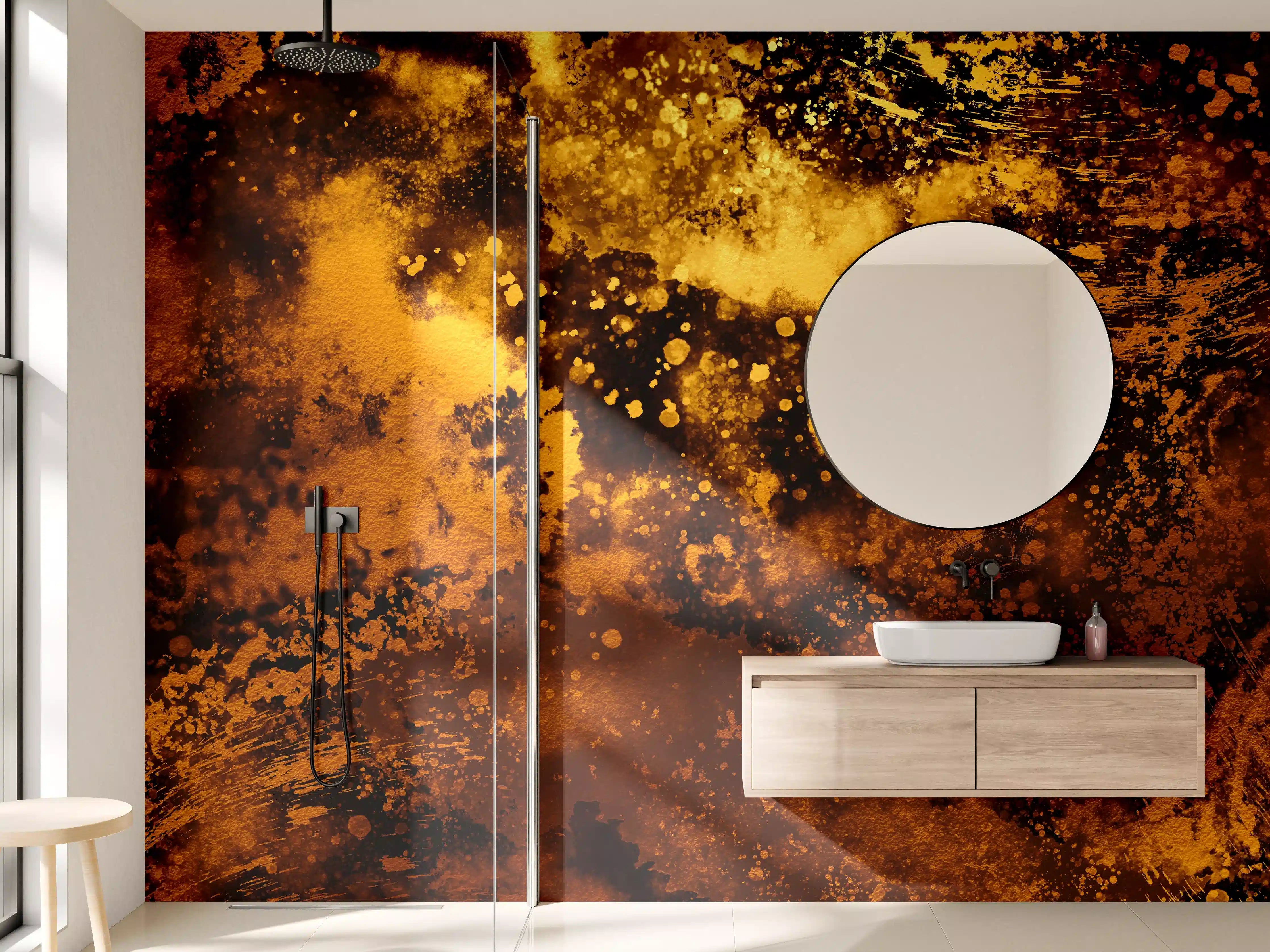 Wandverkleidung Bad - Japanisches Kunstwerk - Sengoku Gold