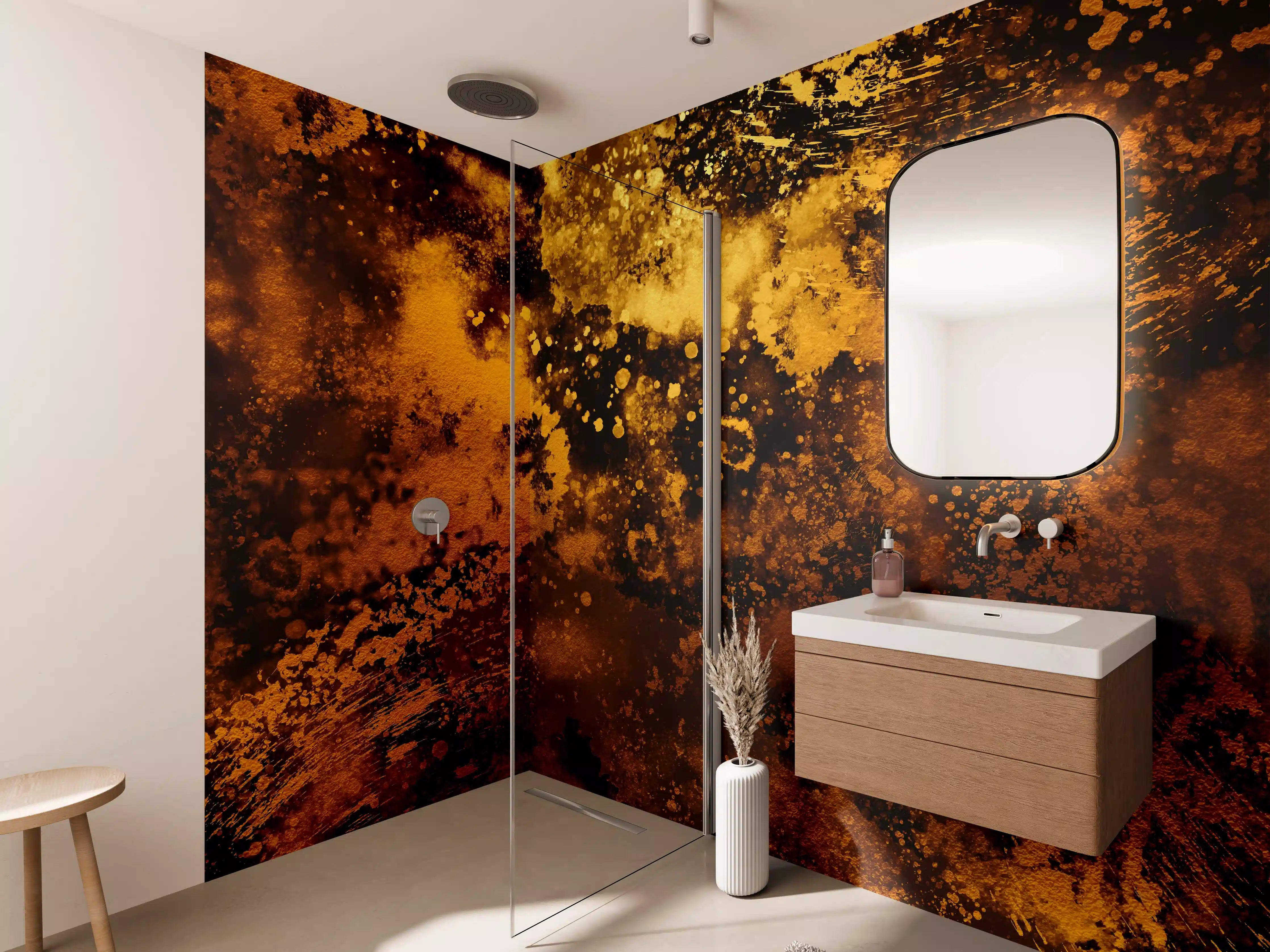 Wandverkleidung Bad - Japanisches Kunstwerk - Sengoku Gold