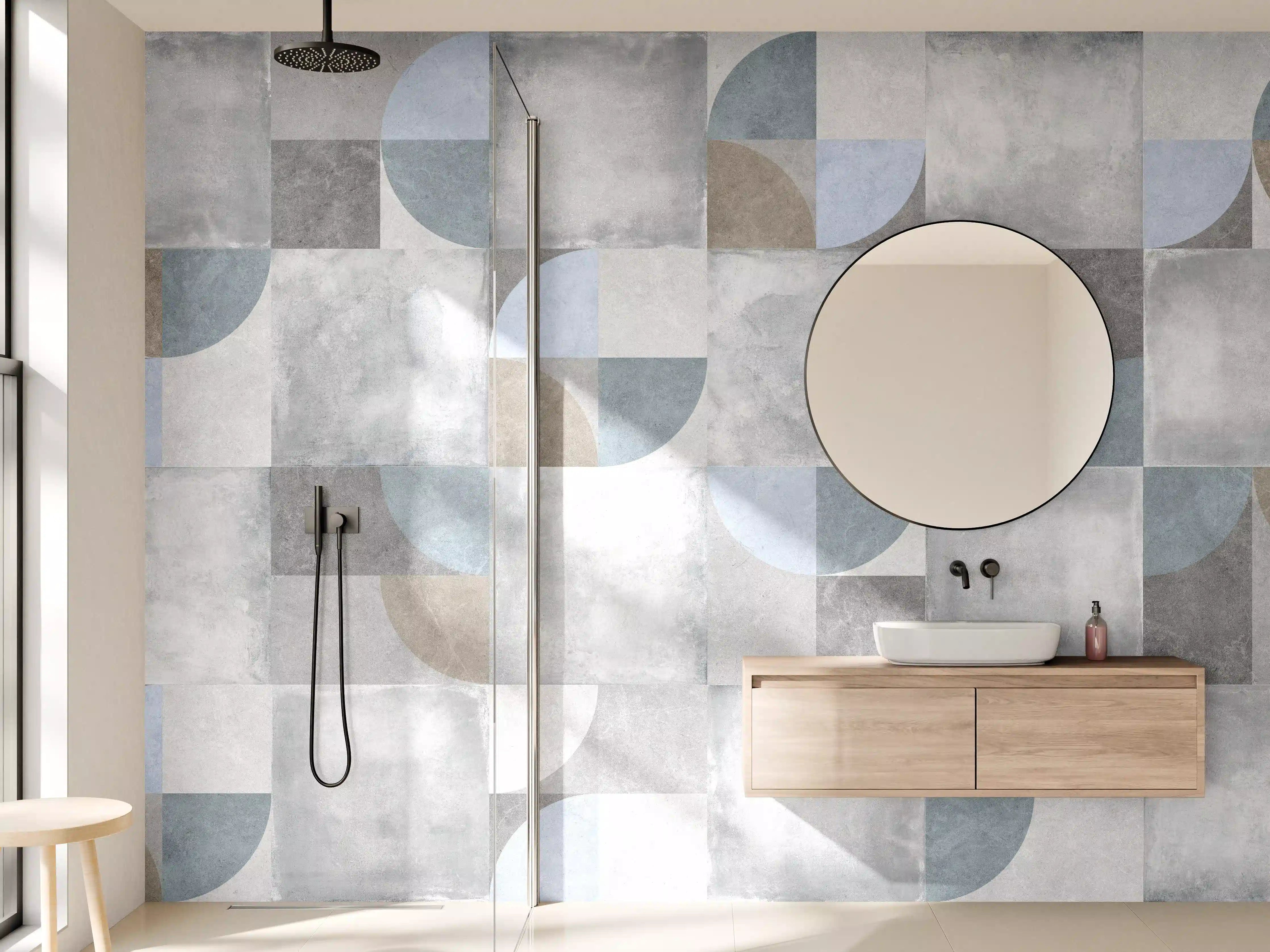 Wandverkleidung Bad - Karierter Keramik Hintergrund