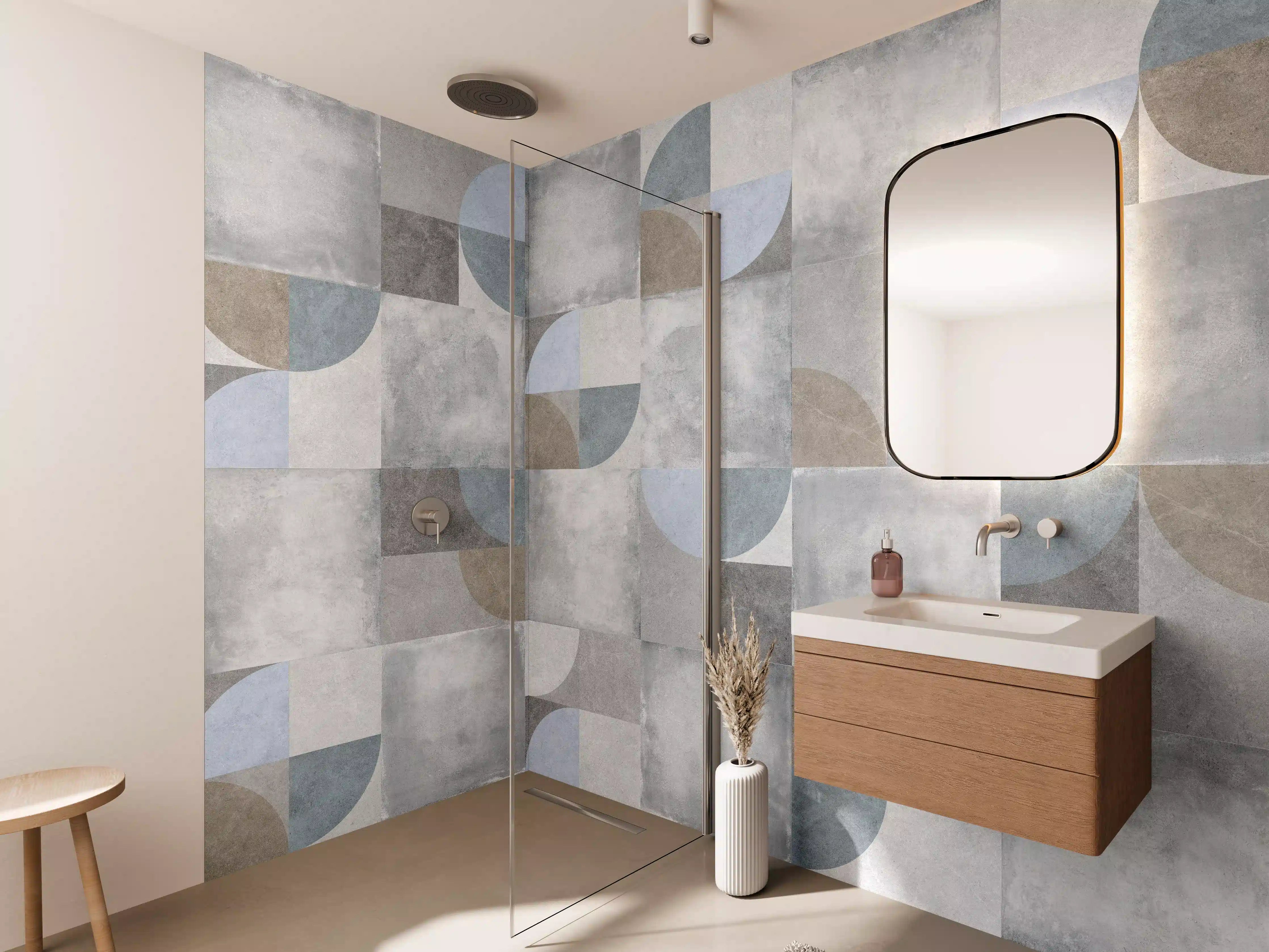 Wandverkleidung Bad - Karierter Keramik Hintergrund