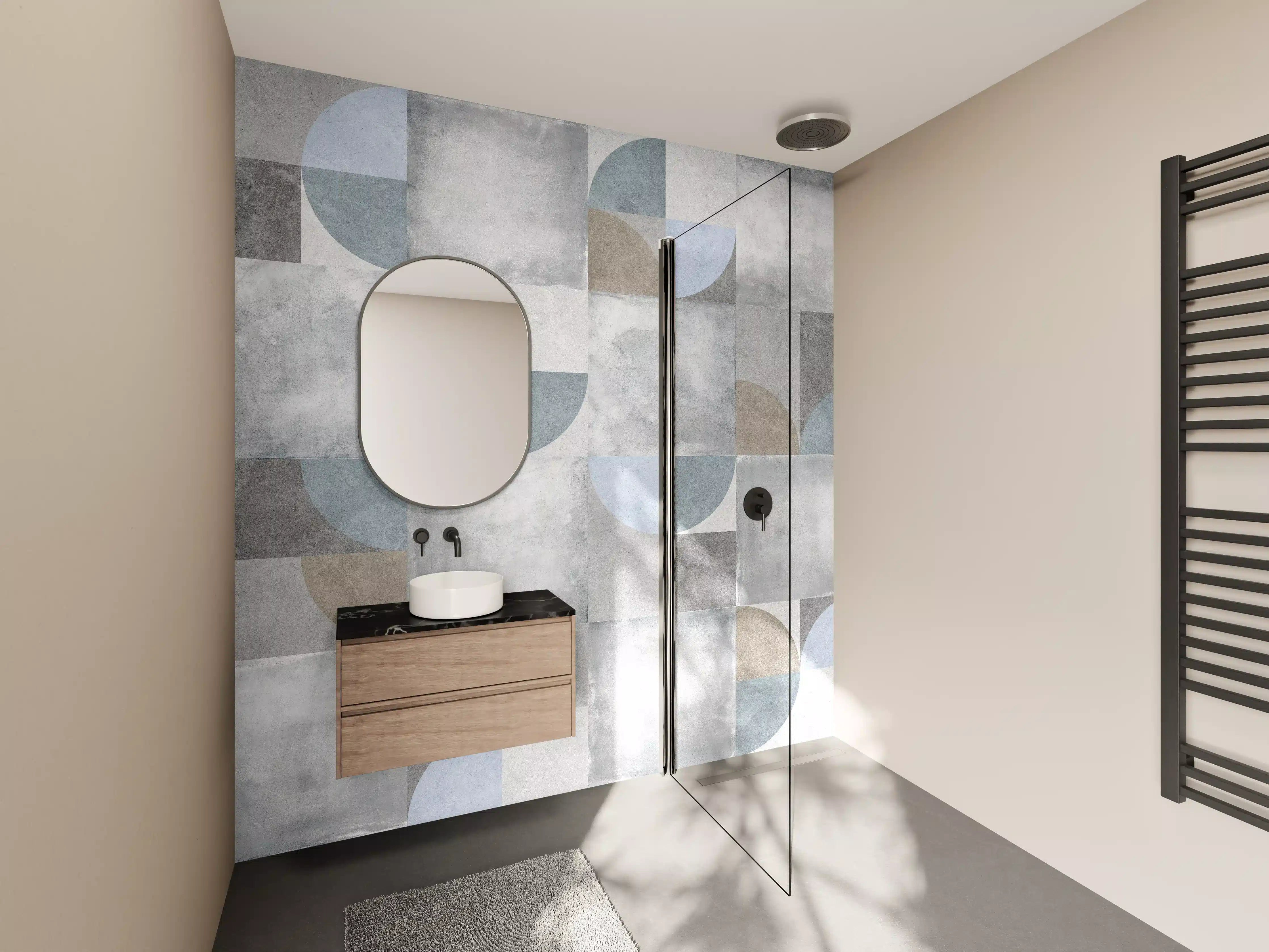 Wandverkleidung Bad - Karierter Keramik Hintergrund