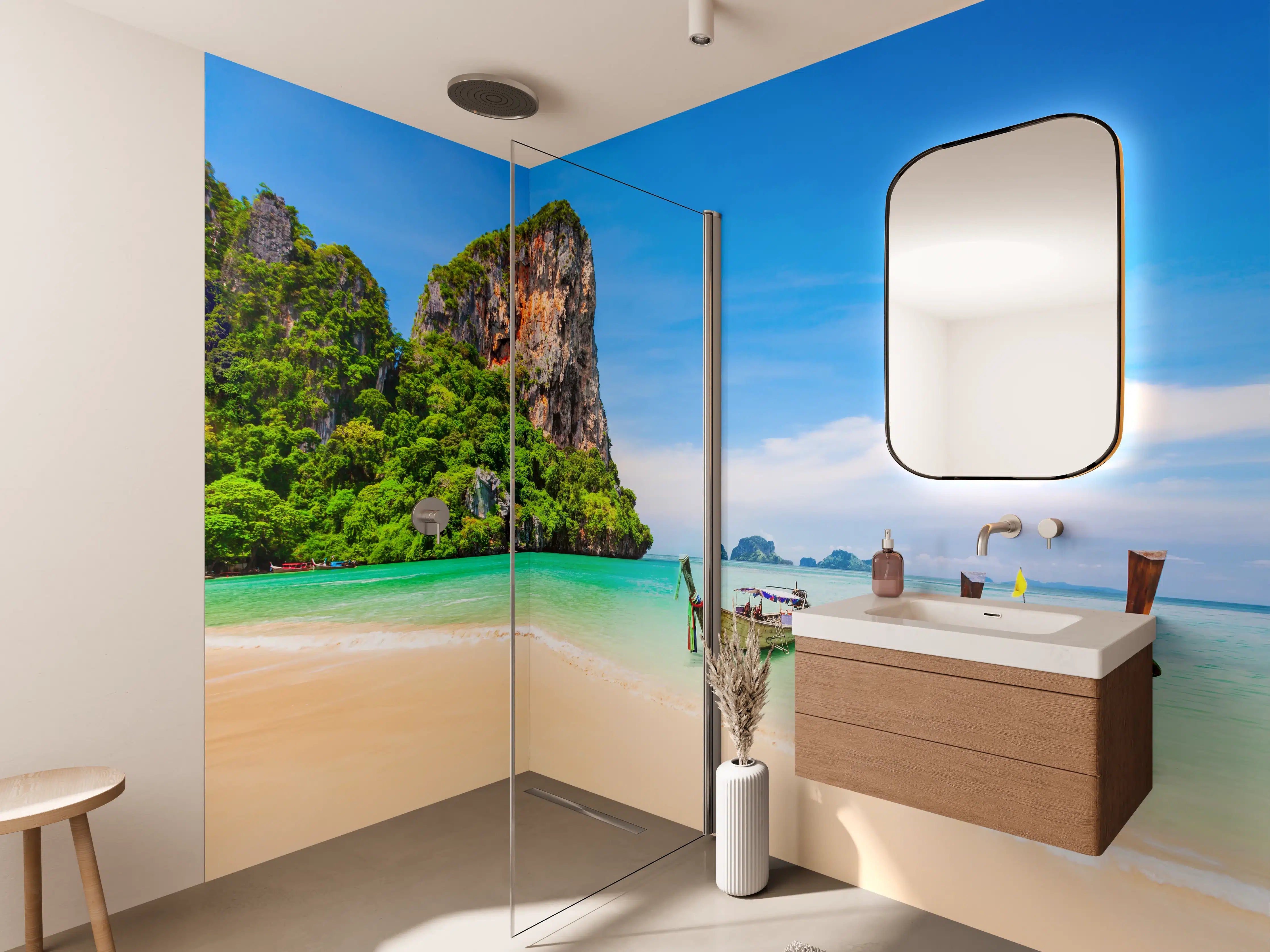 Wandverkleidung Bad - Klarwasserstrand in Thailand