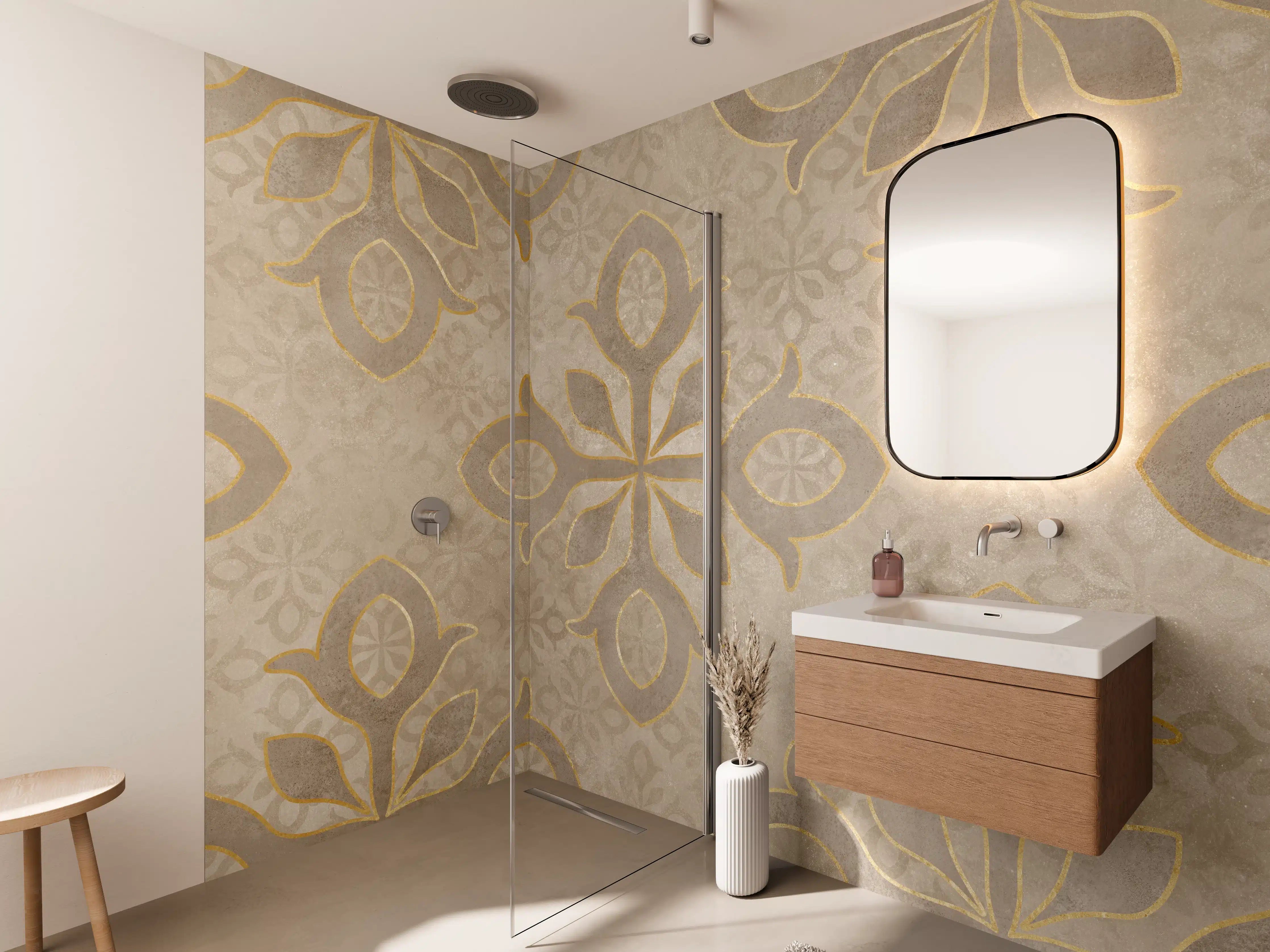 Wandverkleidung Bad - Königliches Ornament Muster