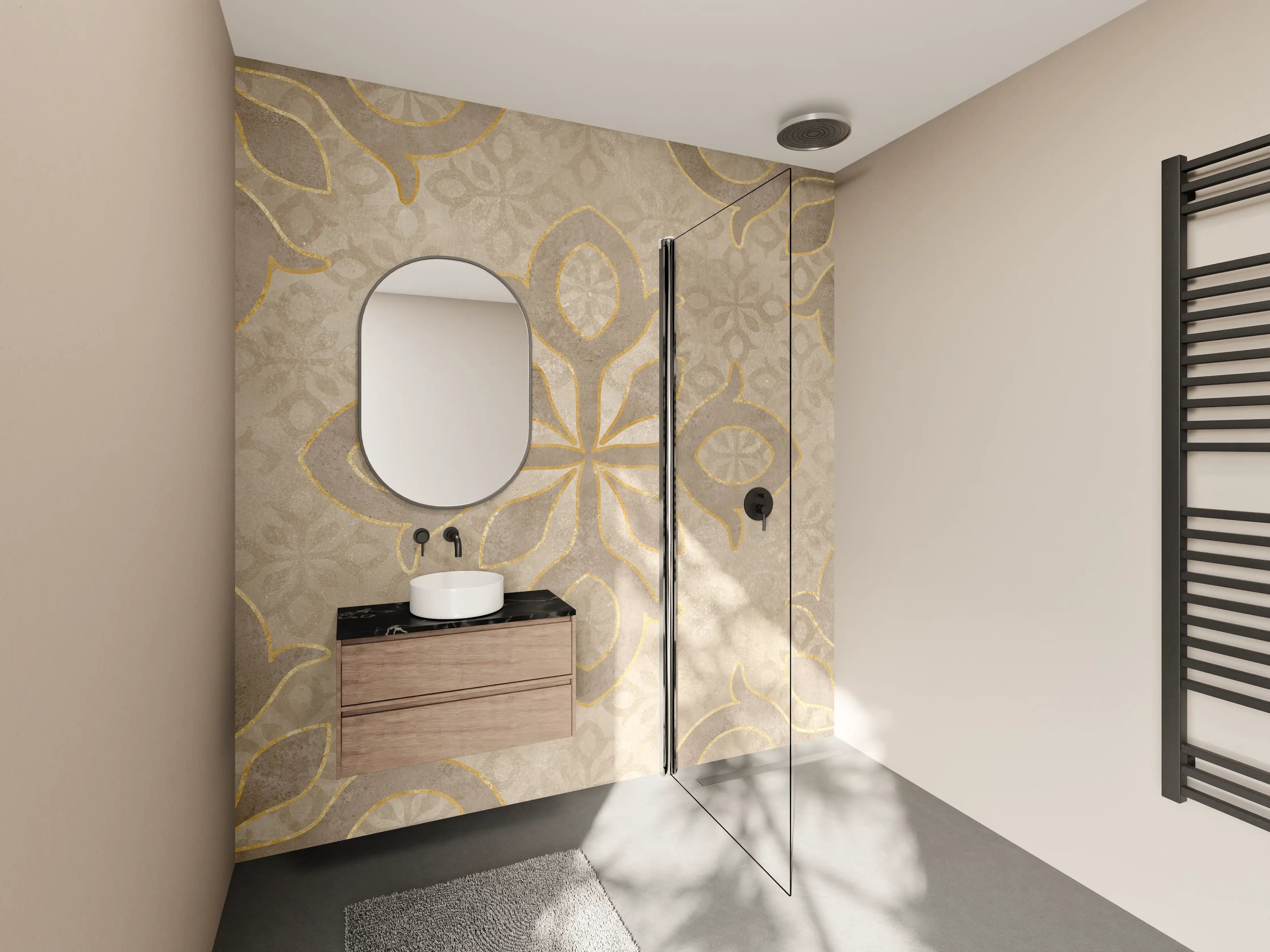 Wandverkleidung Bad - Königliches Ornament Muster