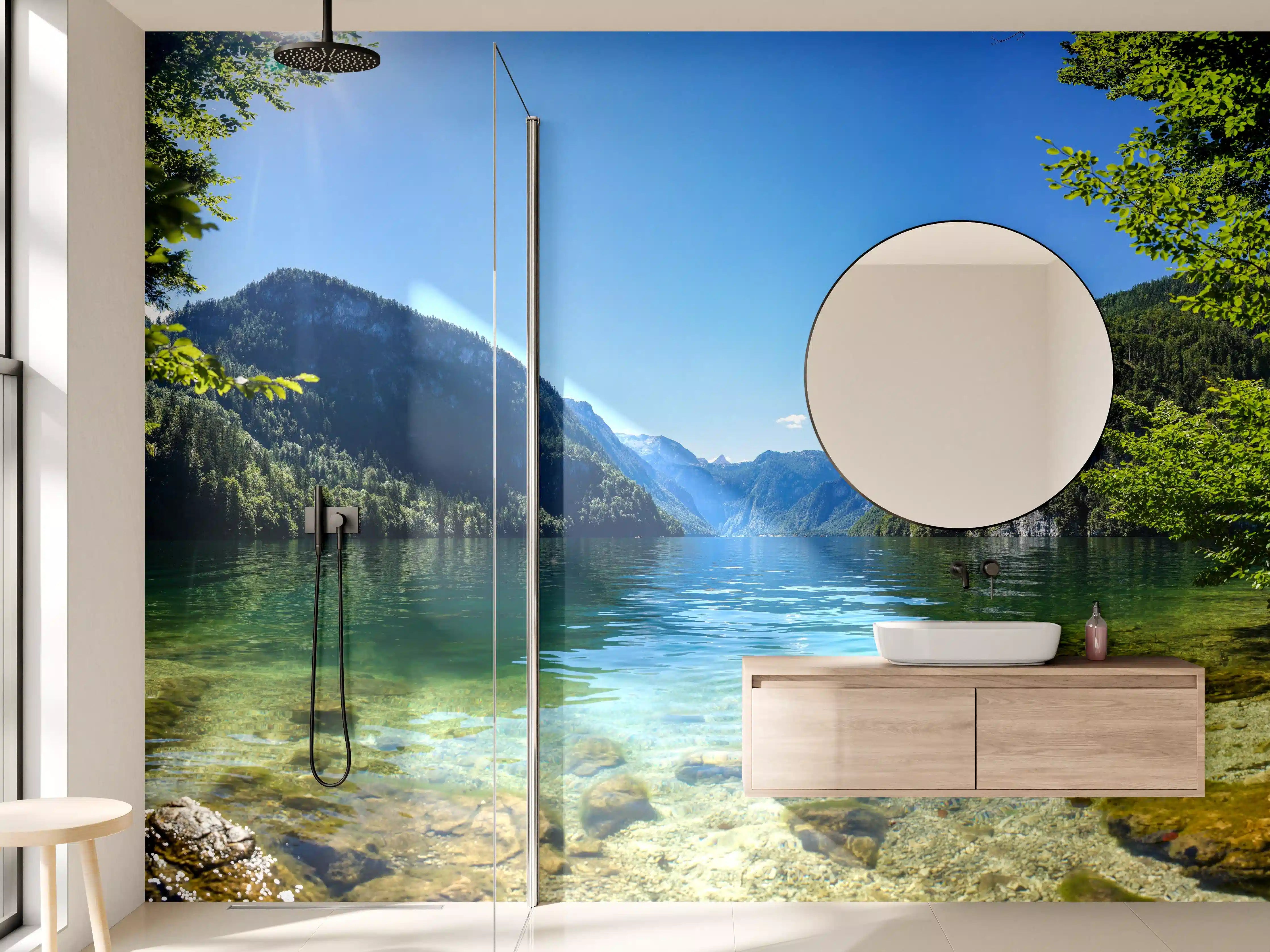 Wandverkleidung Bad - Königsee & Berge in Alpen