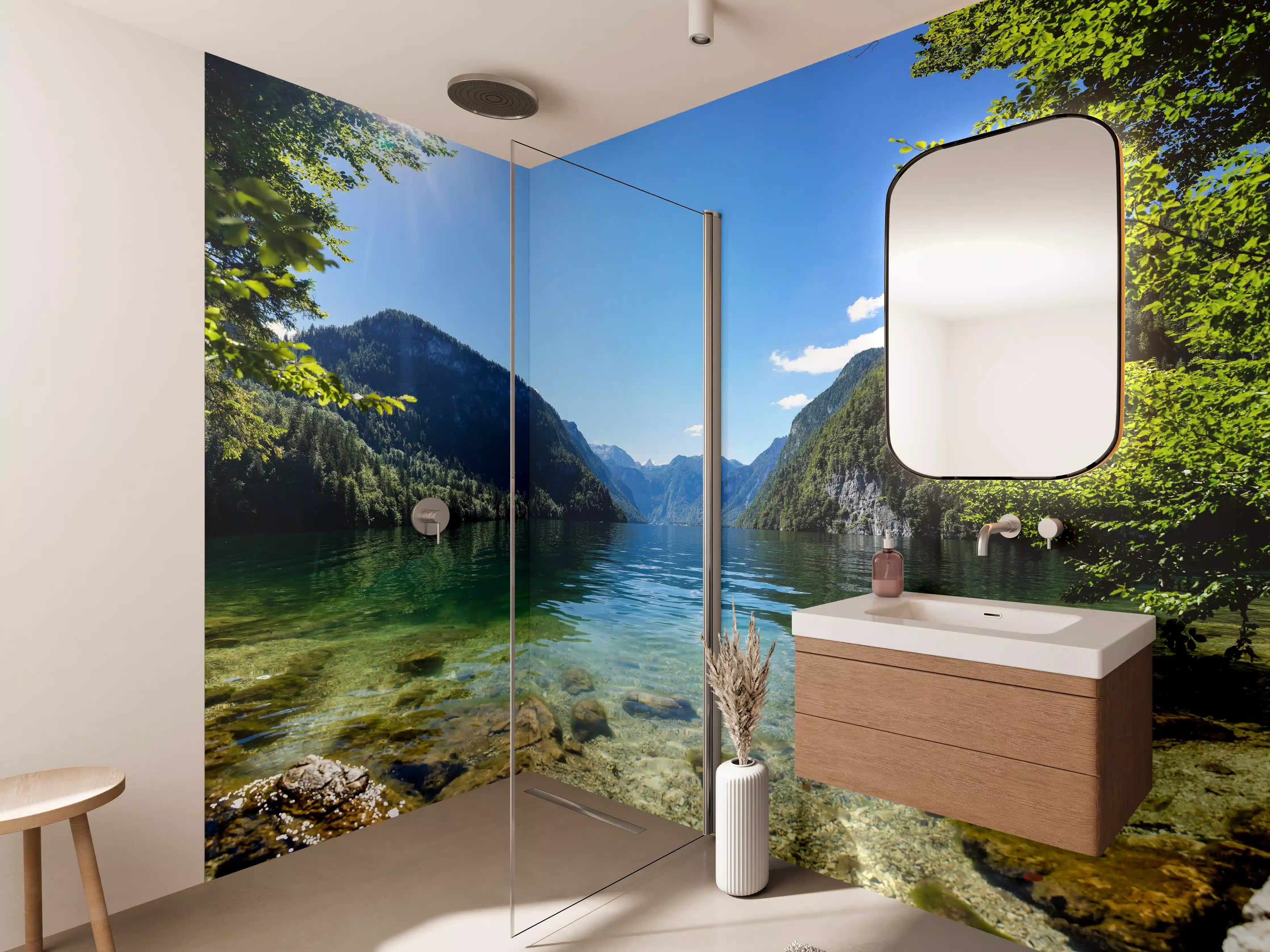 Wandverkleidung Bad - Königsee & Berge in Alpen