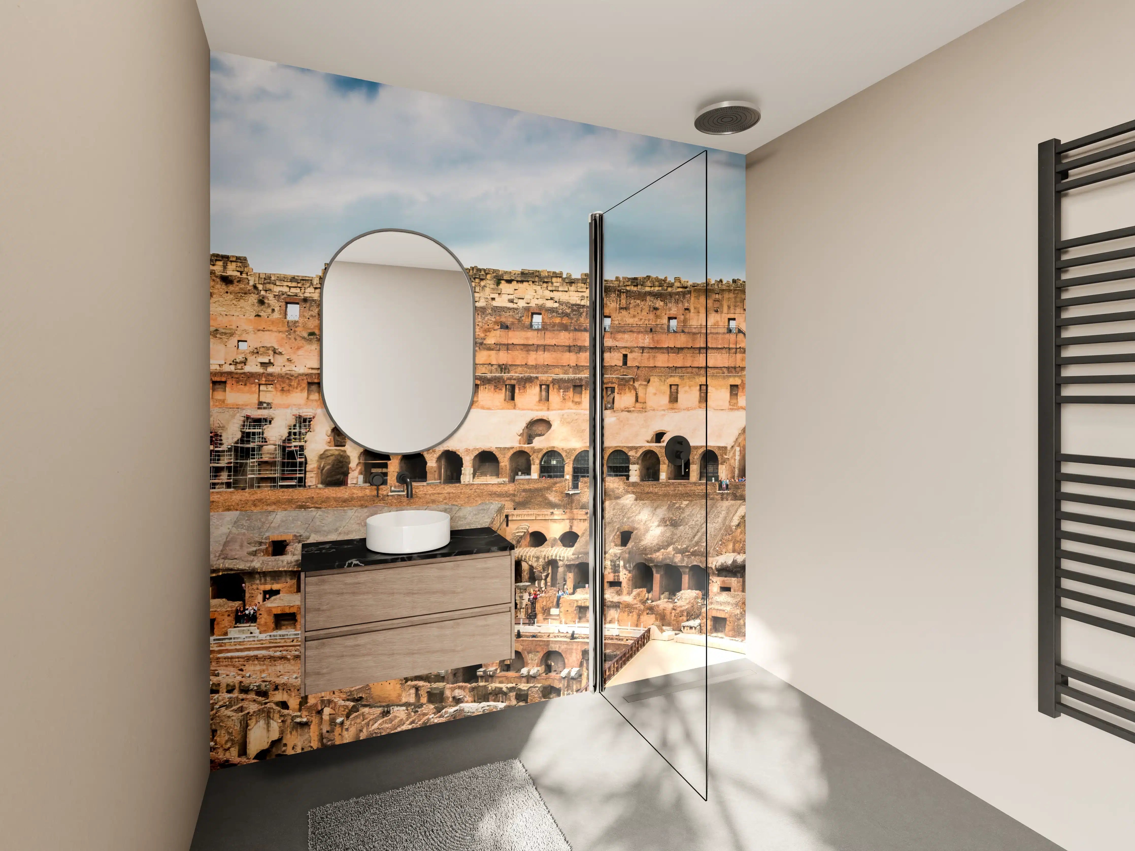 Wandverkleidung Bad - Kolosseum Panorama in Beige