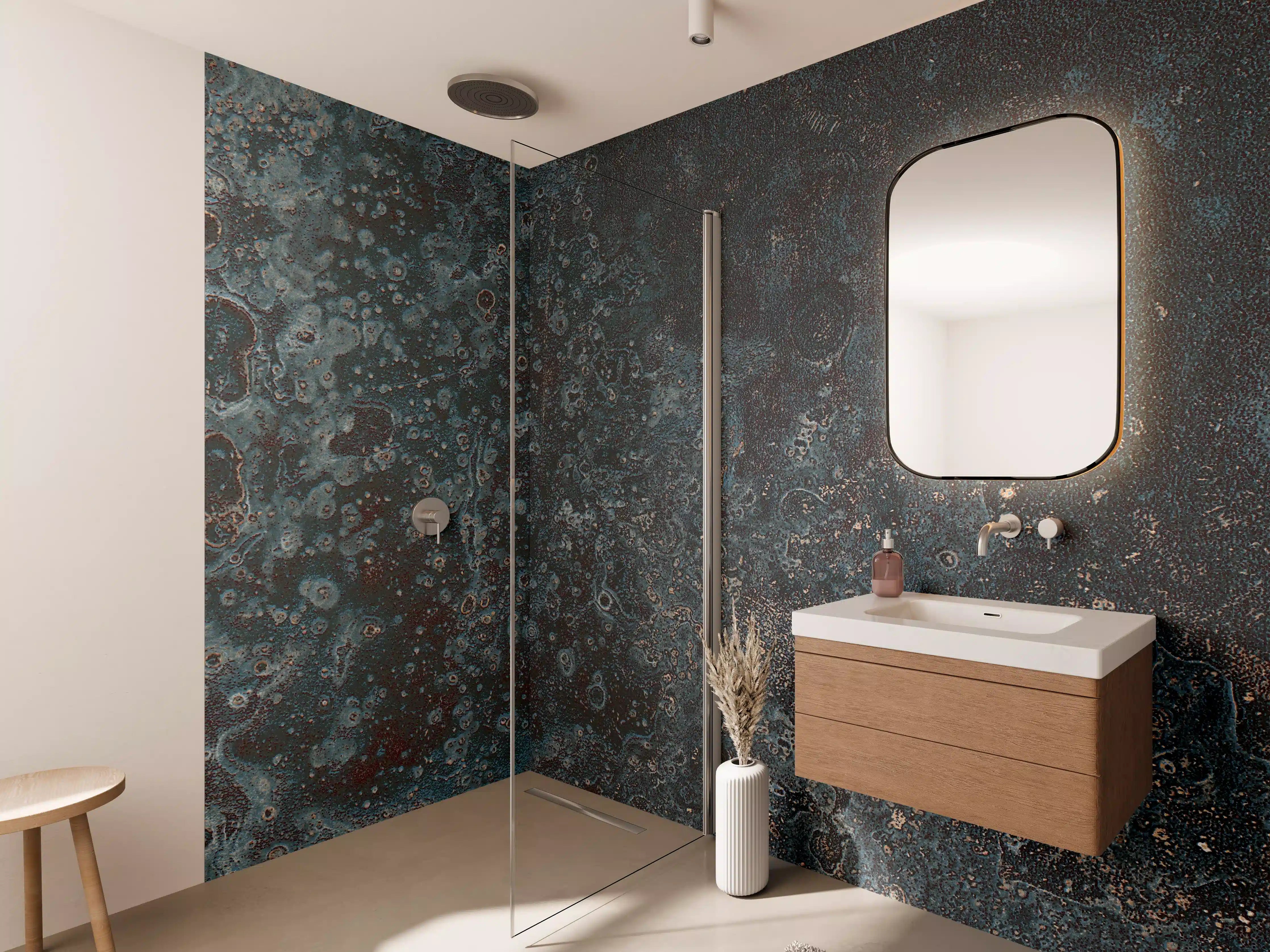 Wandverkleidung Bad - Korrodiertes Eisen Muster