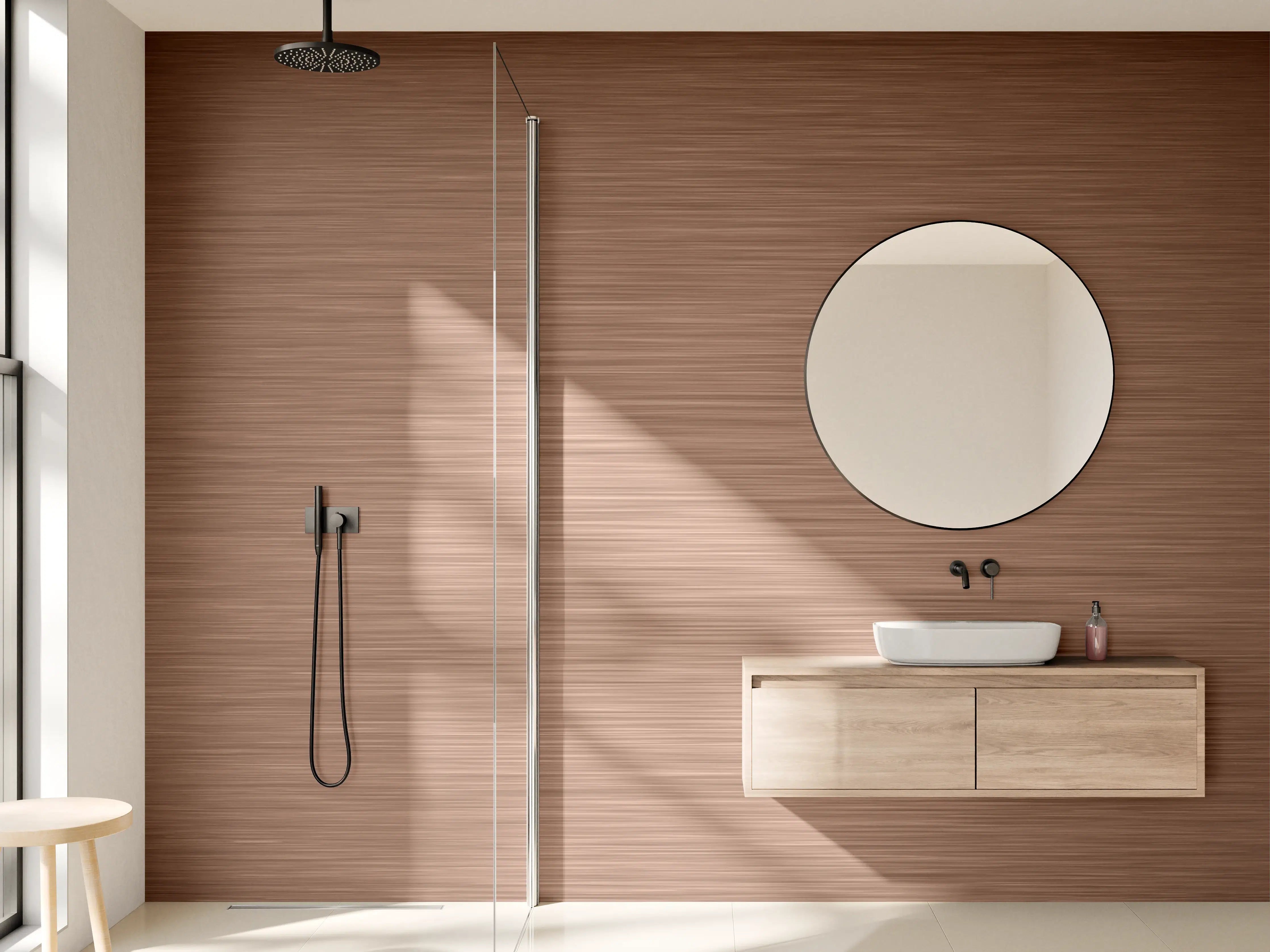 Wandverkleidung Bad - Kupfer - ALU Prime - Metall Gebürstet