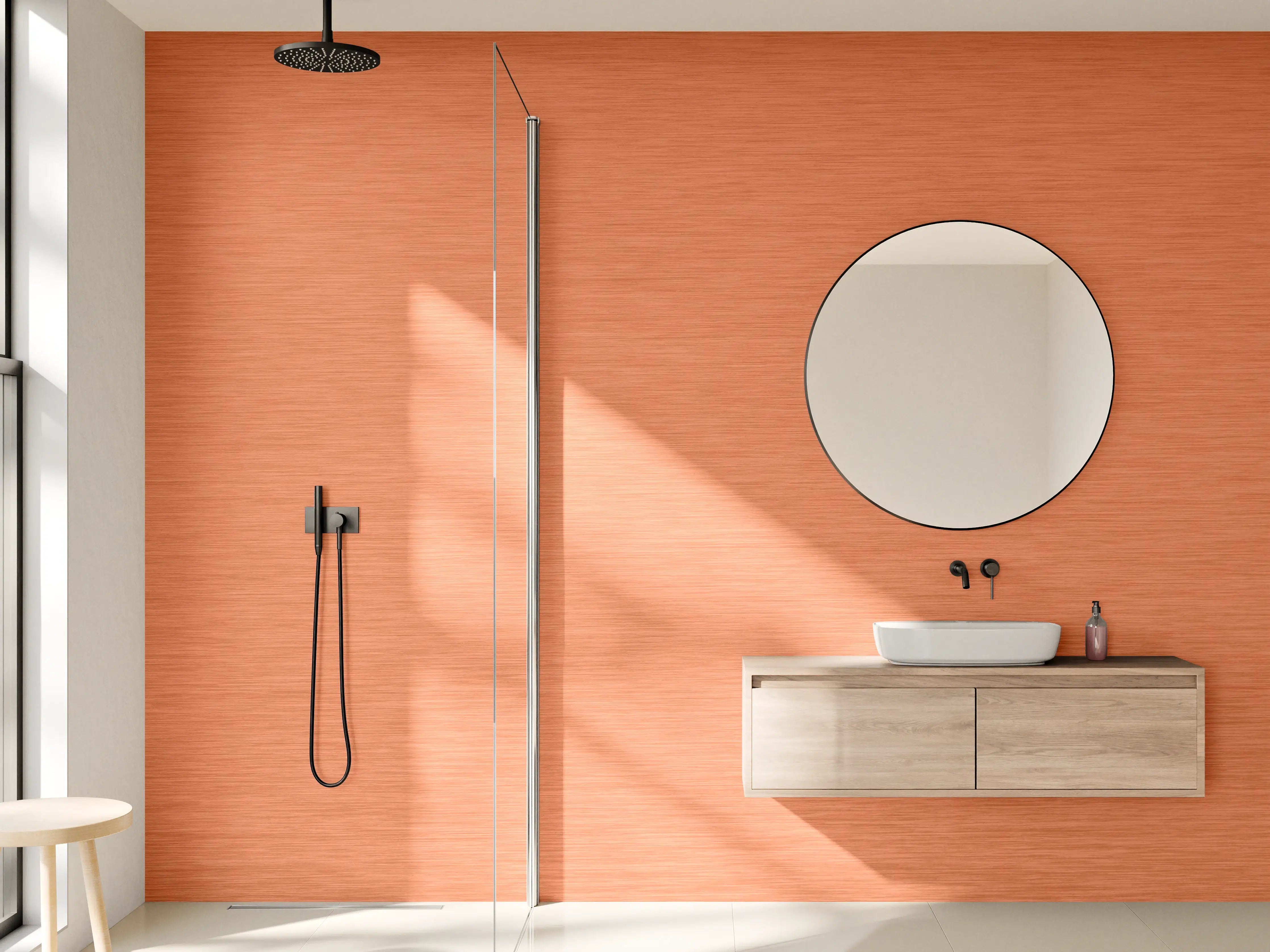 Wandverkleidung Bad - Kupferfarbene Metalltextur