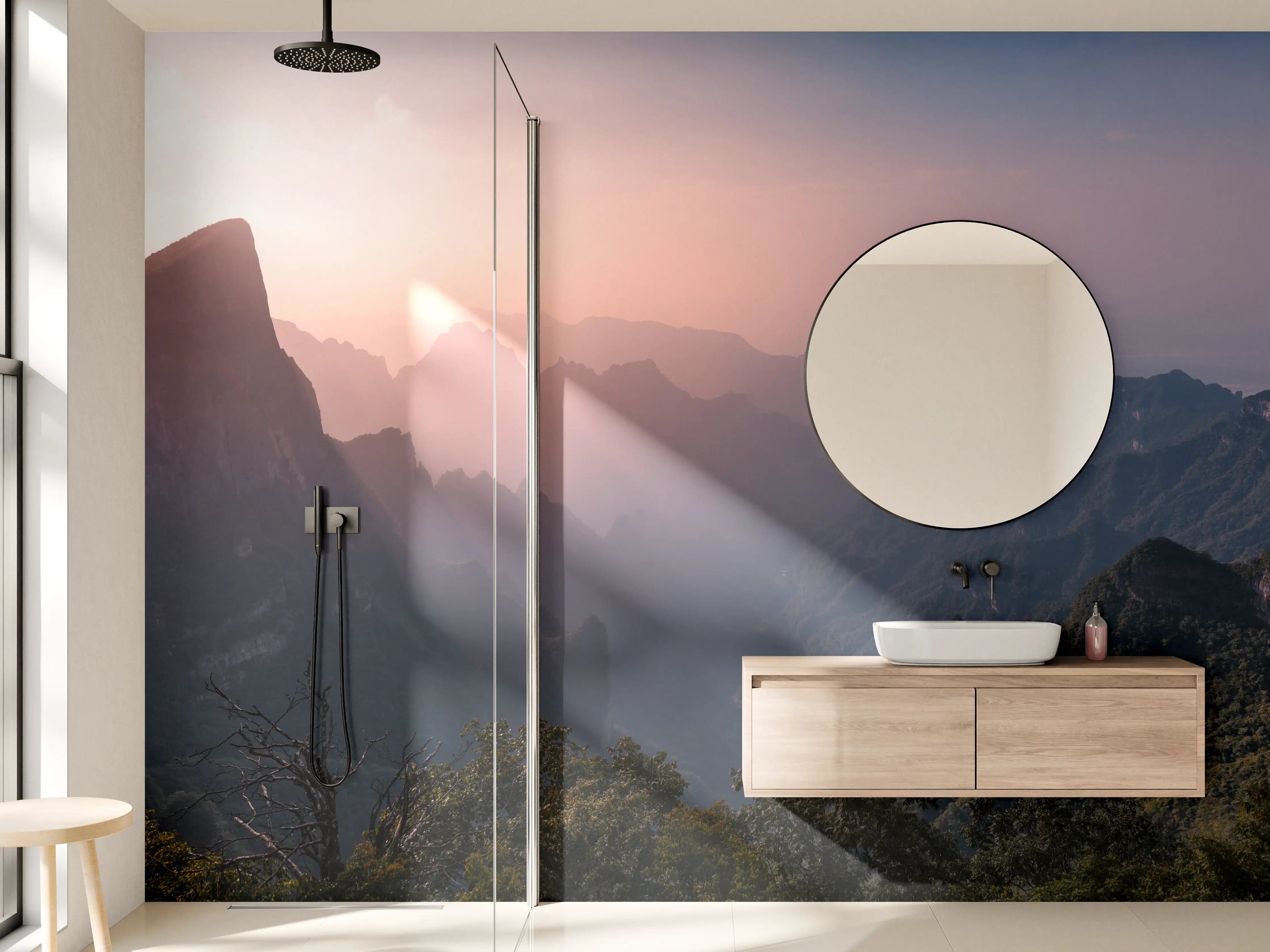 Wandverkleidung Bad - Landschaftsblick - Berg Tianmen