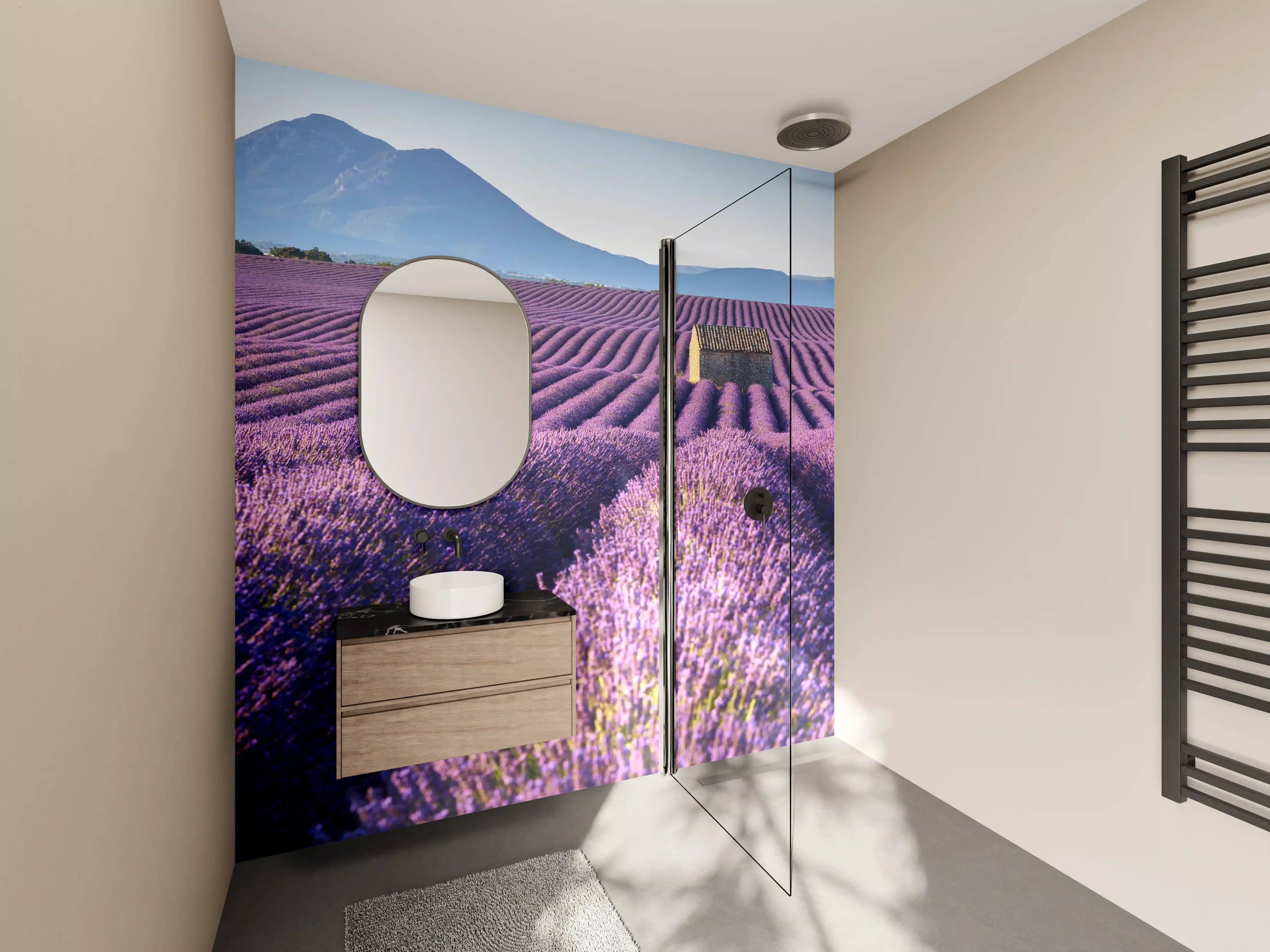 Wandverkleidung Bad - Lavendelfelder auf dem Plateau de Valensole