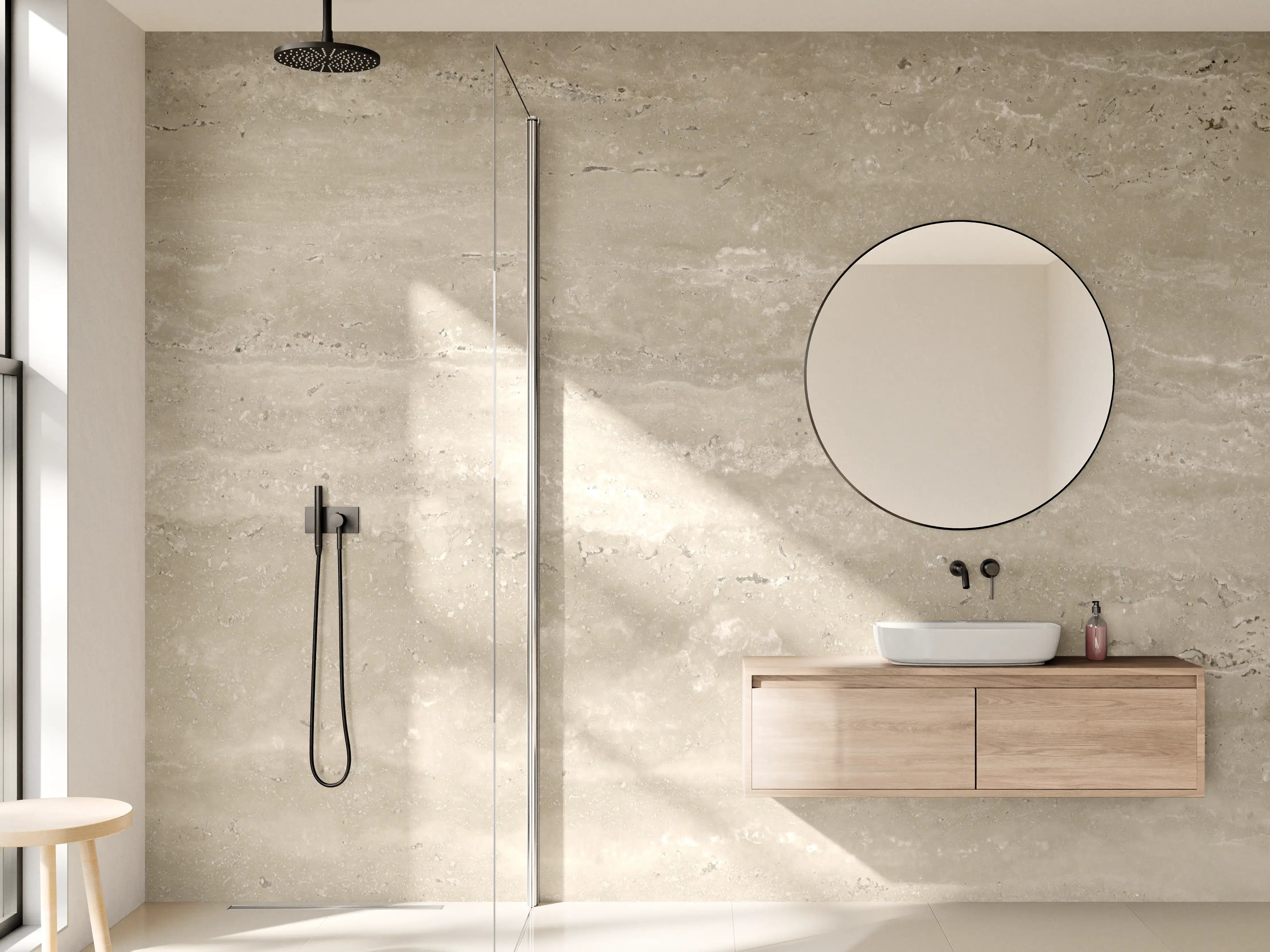 Wandverkleidung Bad - Leichte Beton-Textur