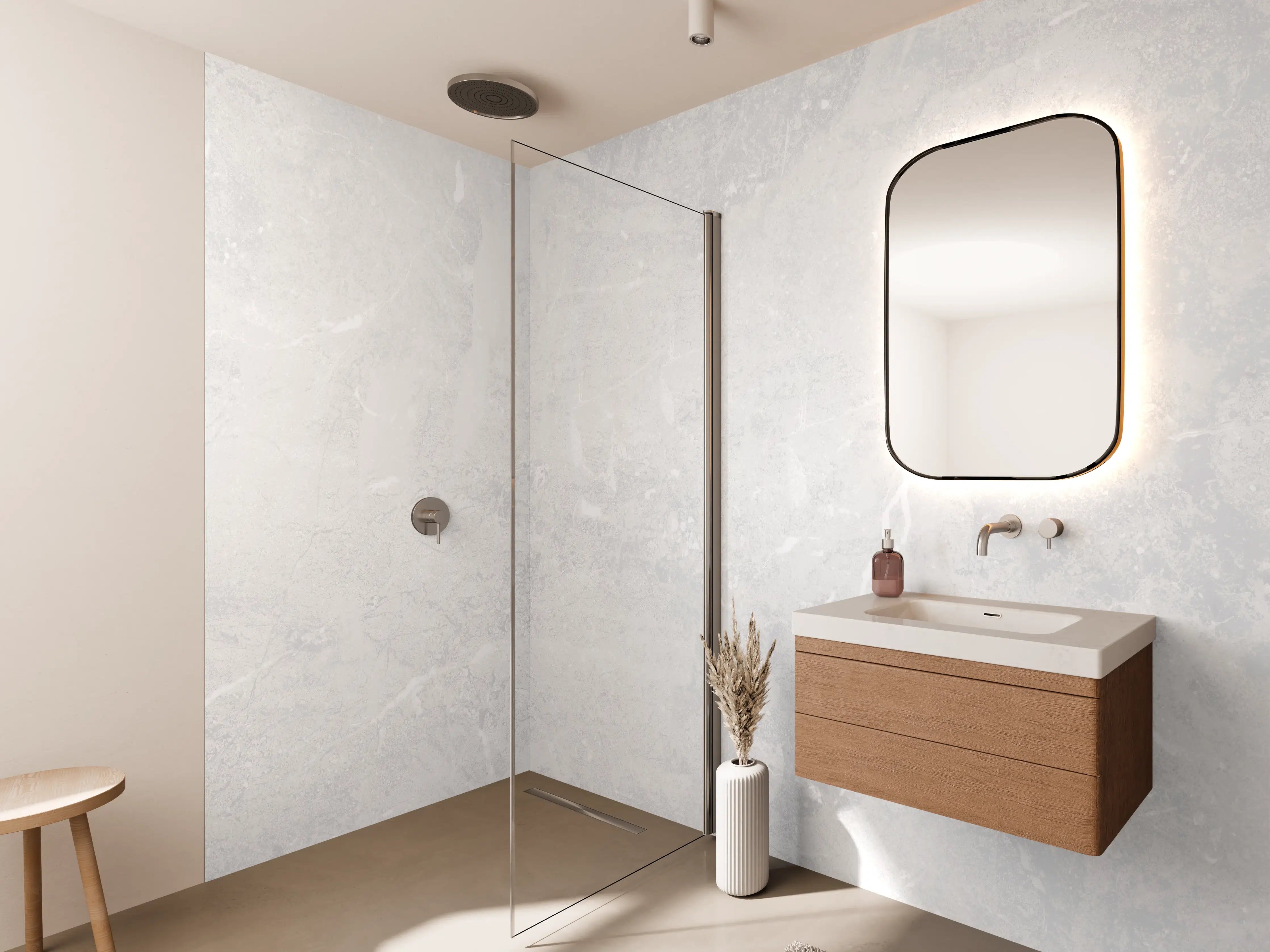 Wandverkleidung Bad - Leichtes vintage Muster