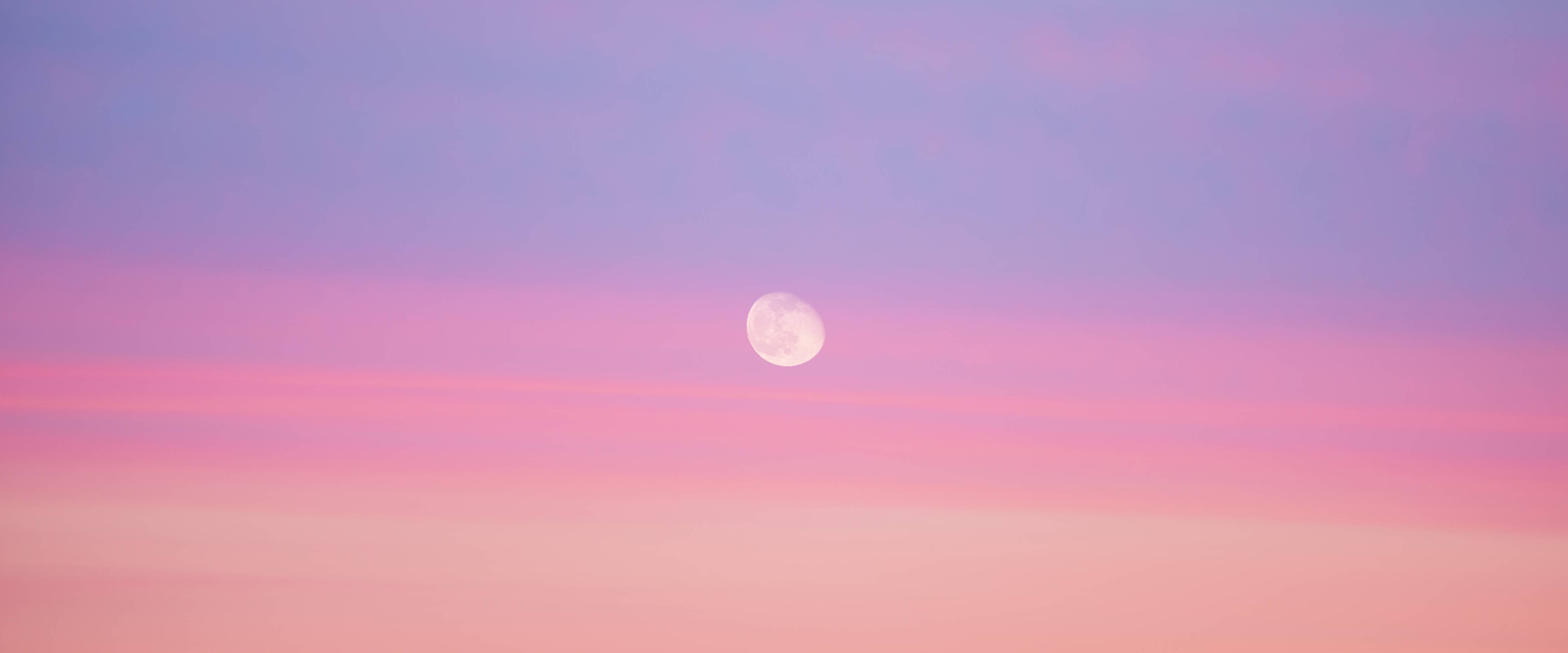 Wandverkleidung Bad-Leuchtende Vollmondnacht bei Sonnenuntergang
