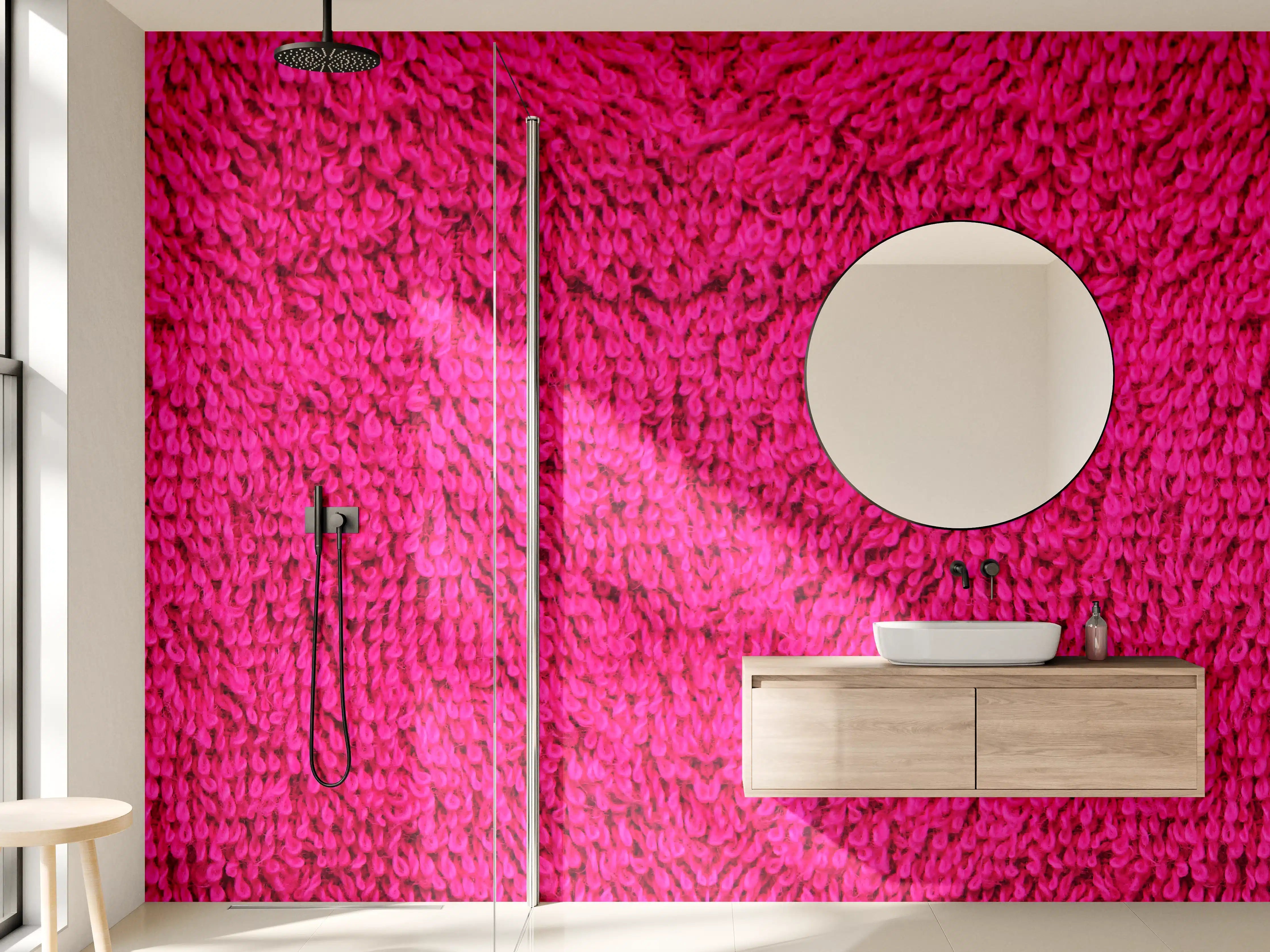 Wandverkleidung Bad - Lila Frottee Handtuch Textur