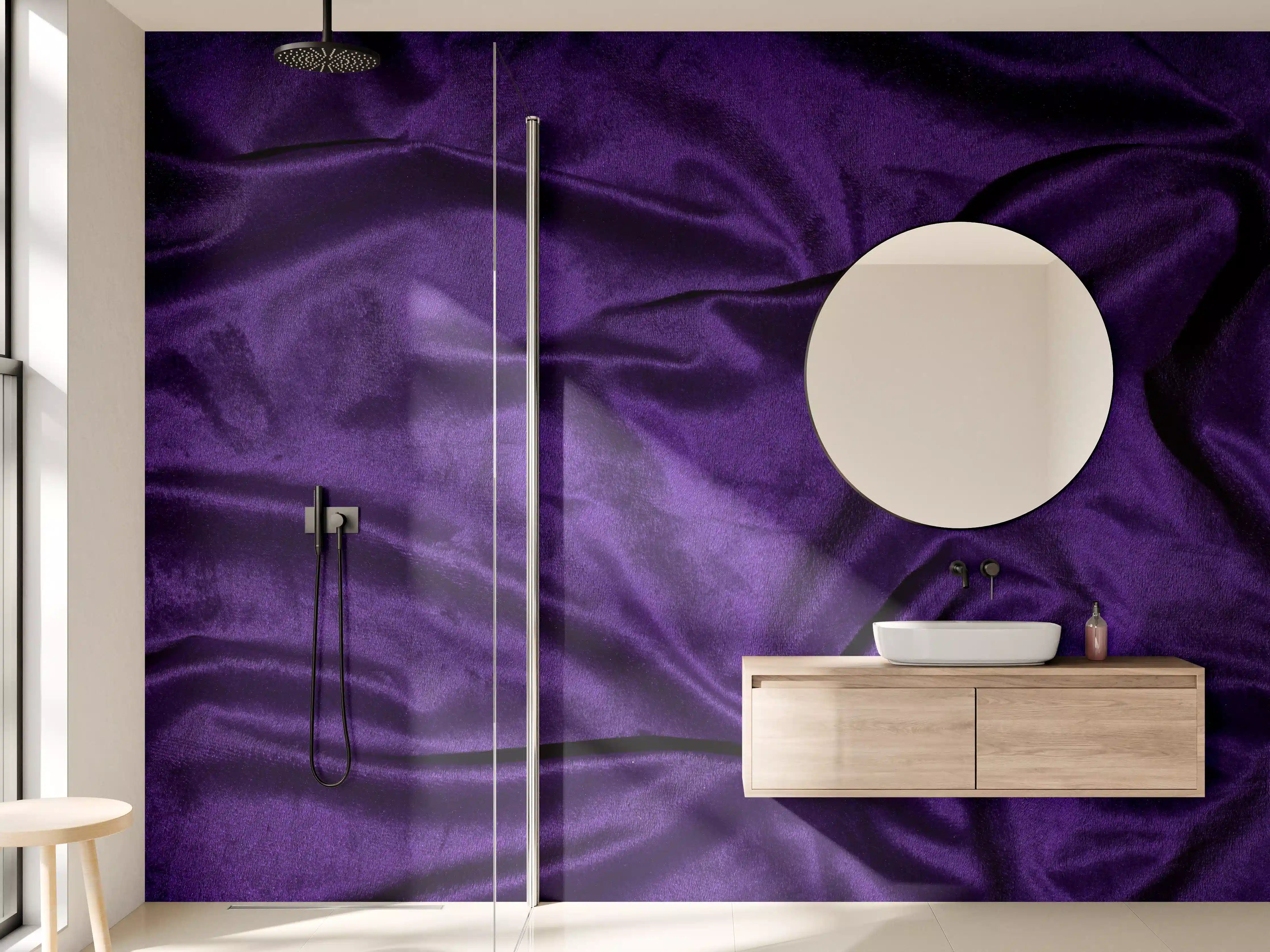 Wandverkleidung Bad - Lila Satin Seide