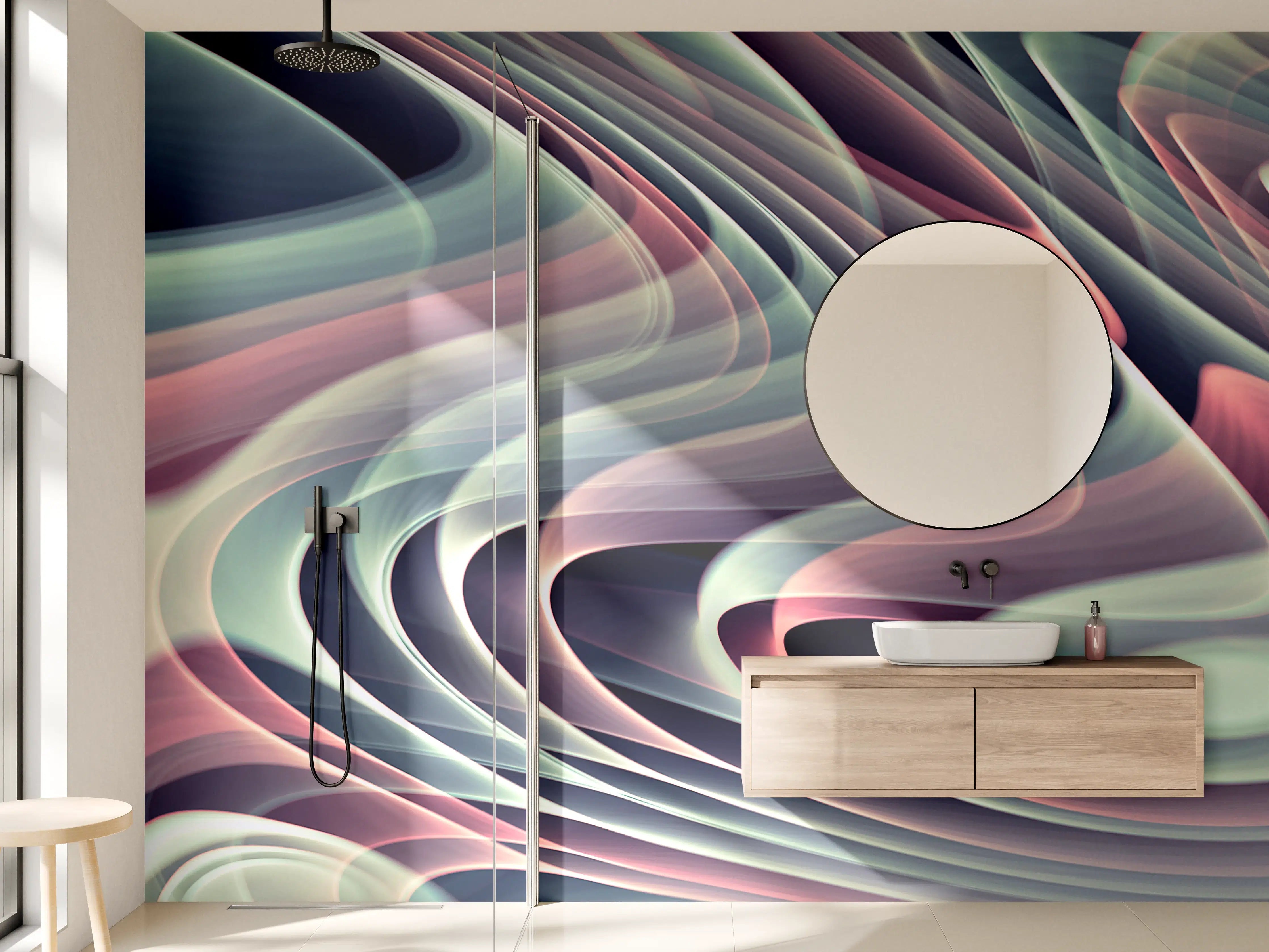 Wandverkleidung Bad - Linienartiger Hintergrund - Abstrakt