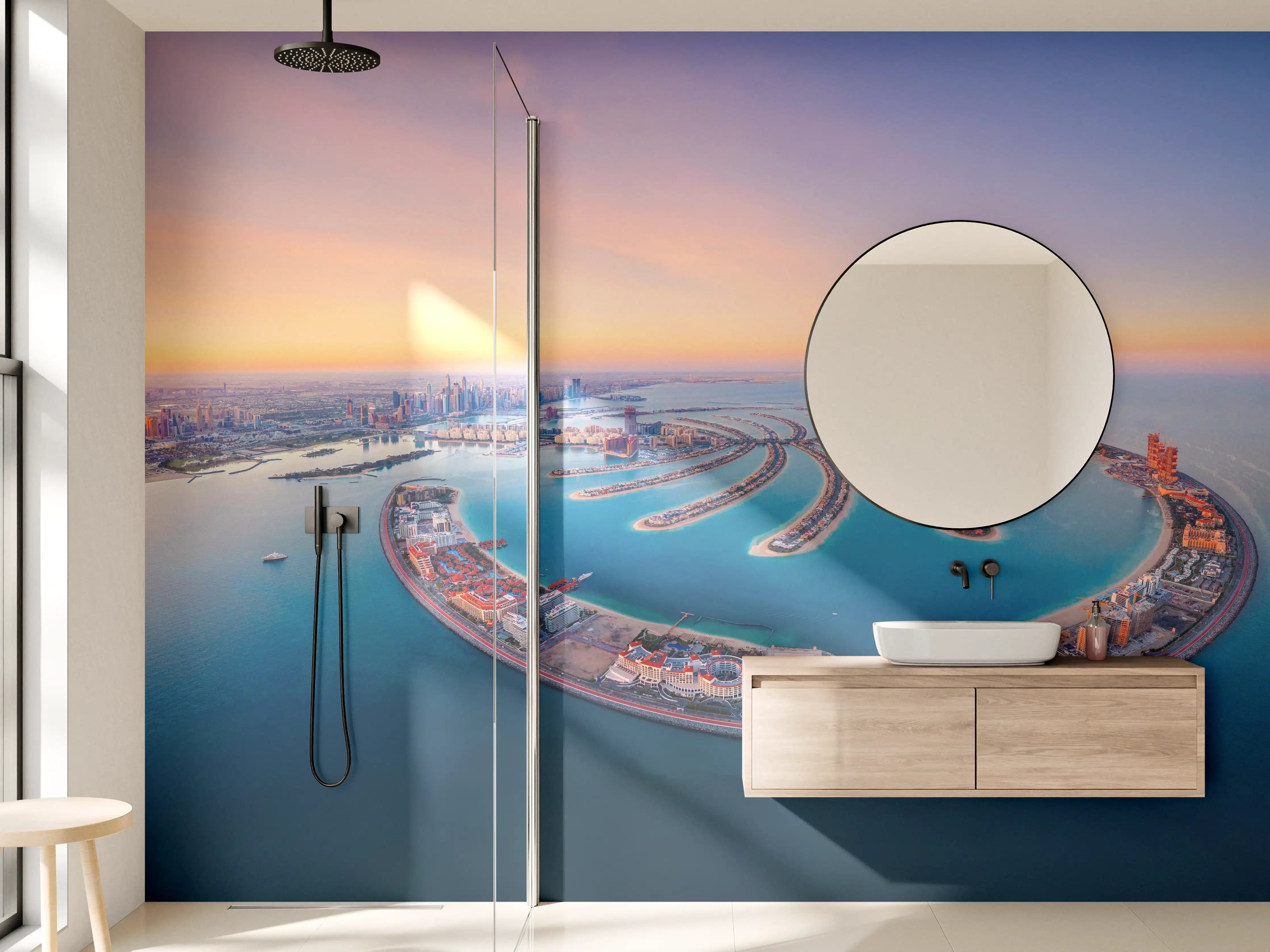 Wandverkleidung Bad - Luftaufnahme von Palm Jumeirah