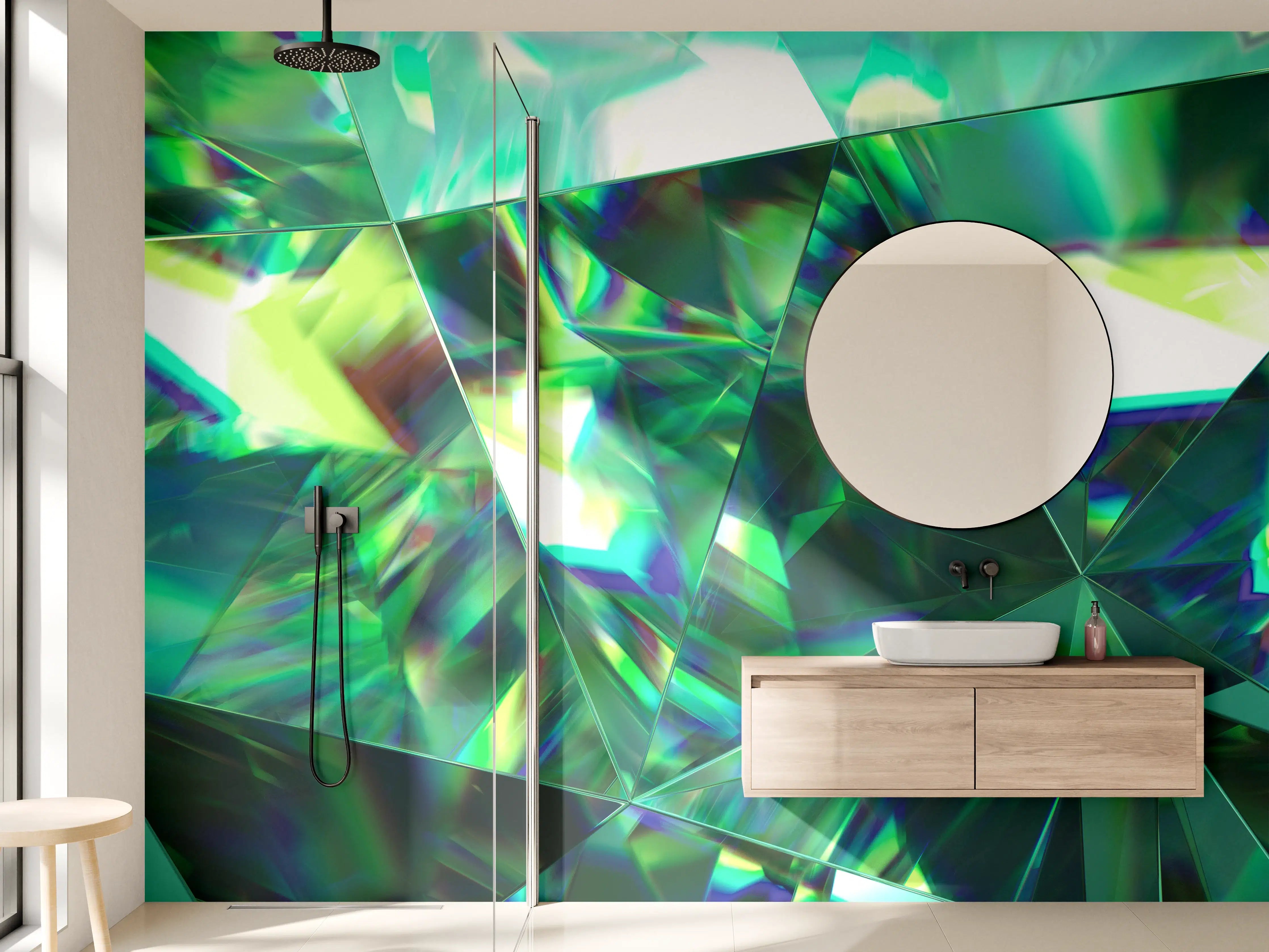 Wandverkleidung Bad - Luxuriöse grüne Kristall-Textur