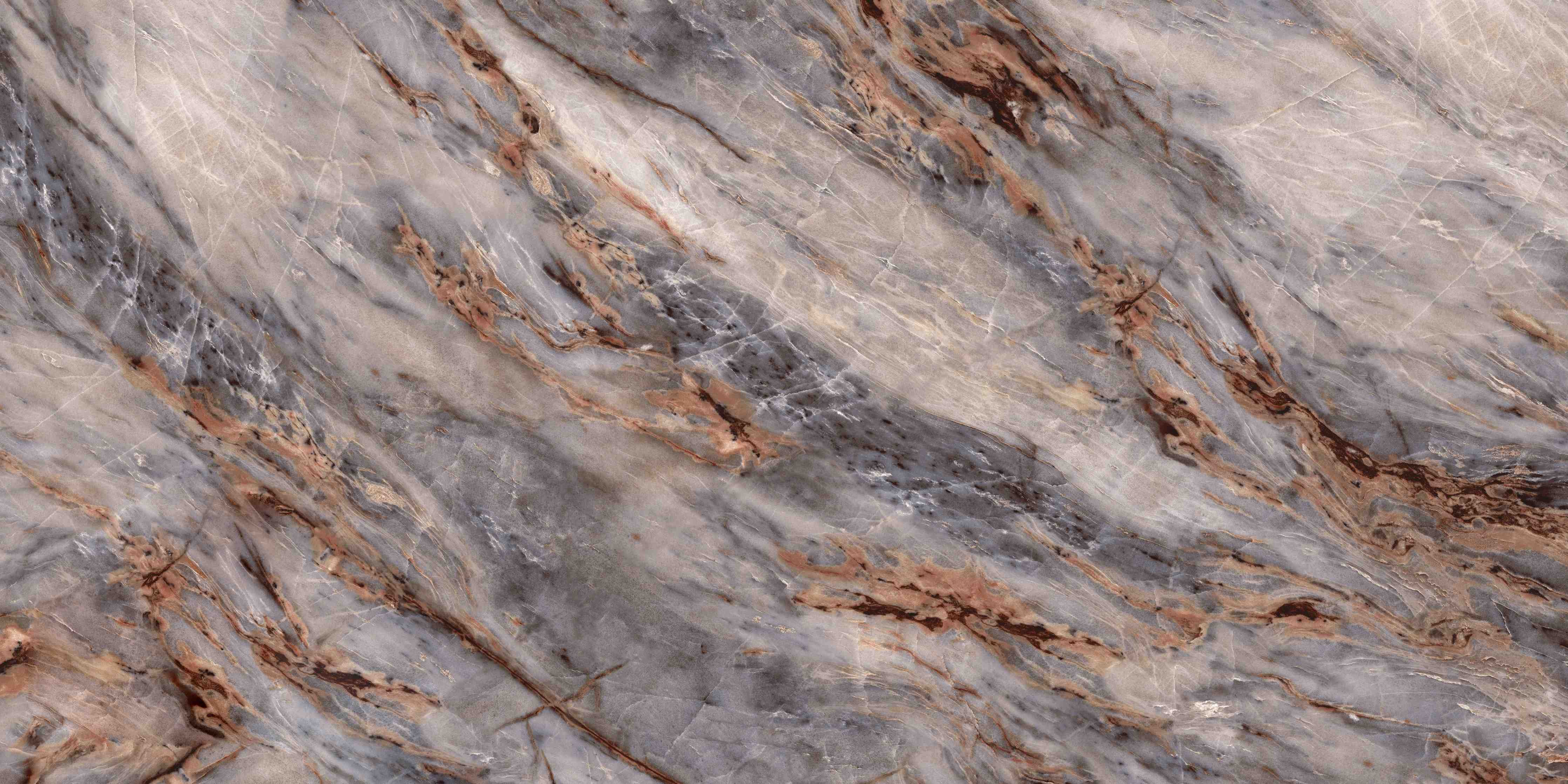 Wandverkleidung Bad-Luxus-Weiße Marmor-Textur mit Grau- und Copper-Akzenten