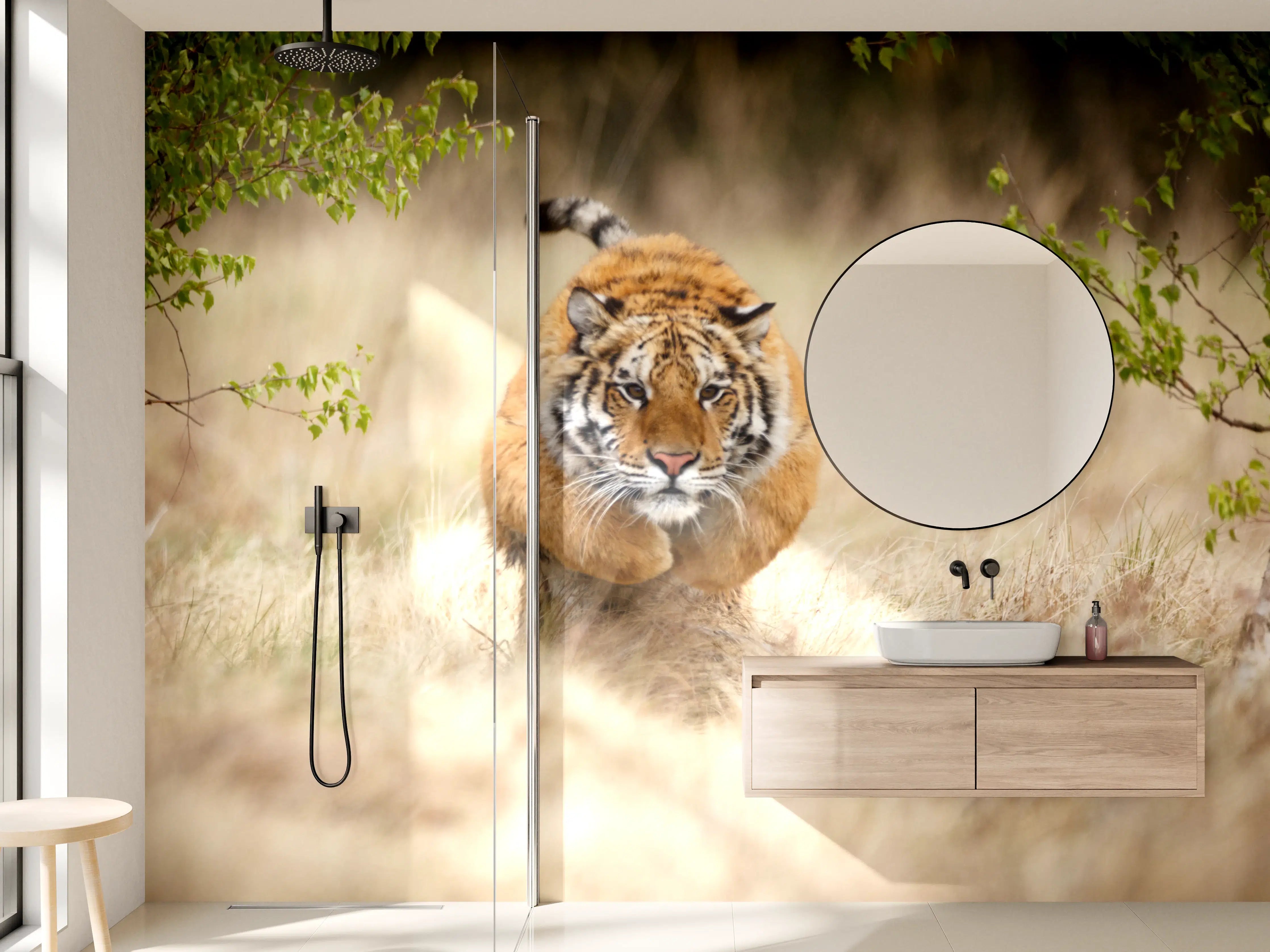 Wandverkleidung Bad - Mächtiger Sibirischer Tiger