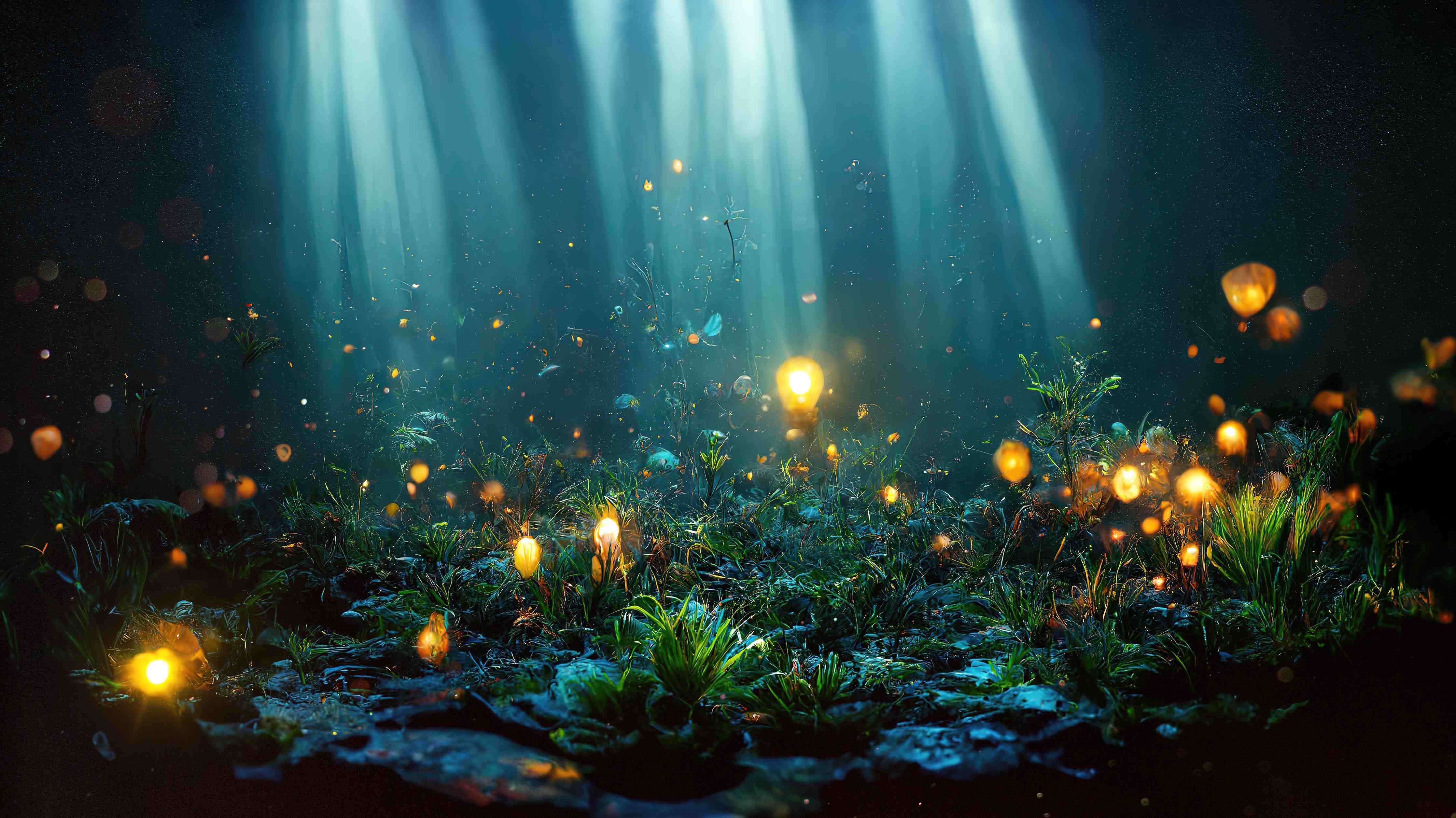 Wandverkleidung Bad-Magisches Unterwasser-Lichtermeer